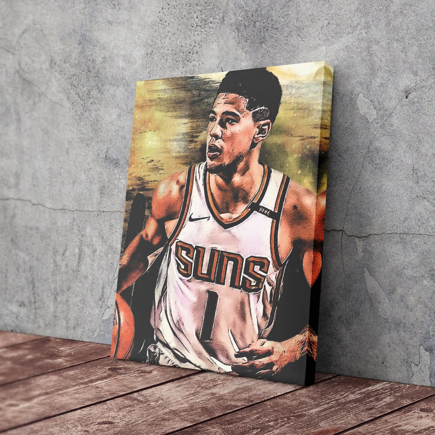 Devin Booker Phoenix Suns Canvas Wall Art – Basketball Star Print for Home