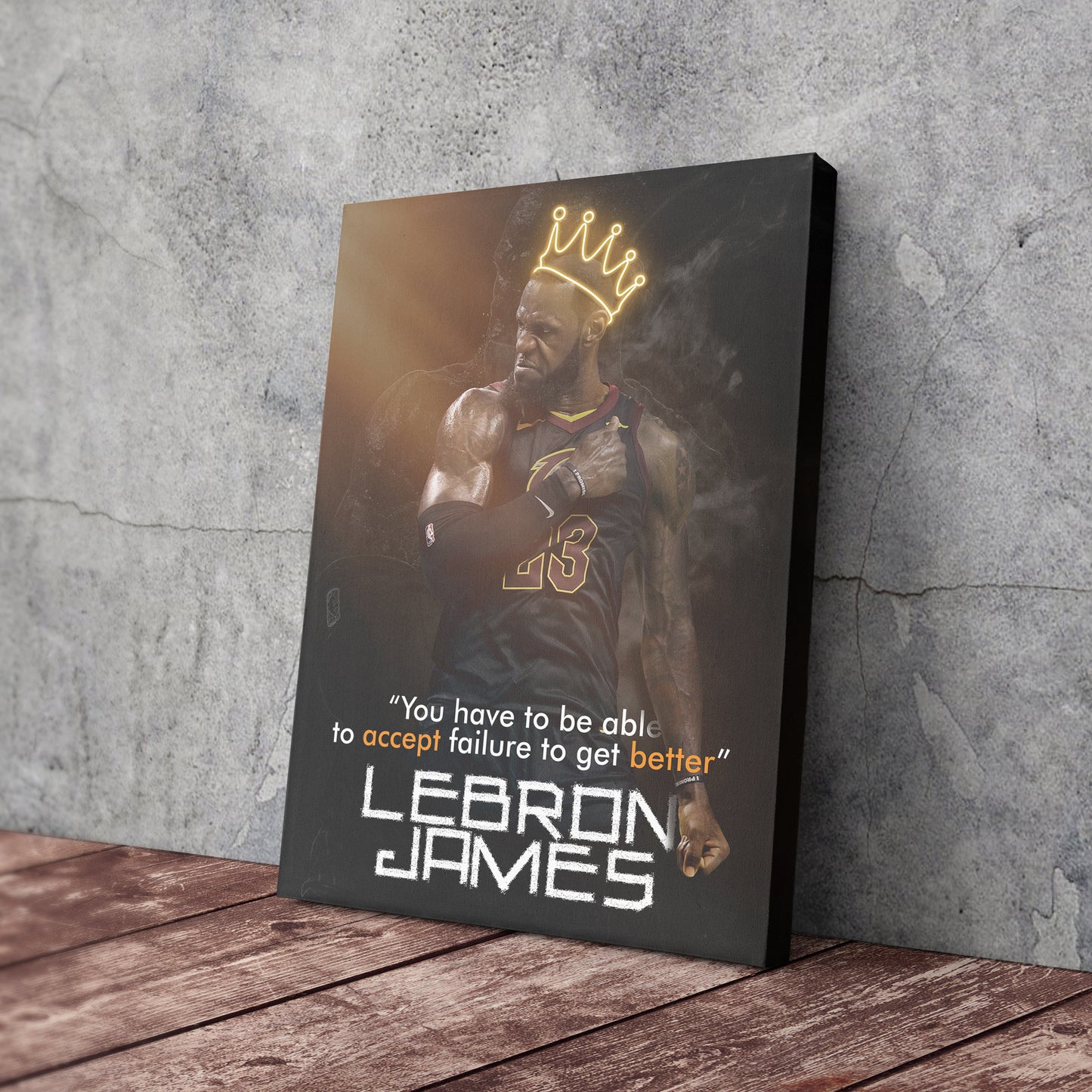 LeBron James King Quote Canvas Wall Art – NBA Superstar Motivation