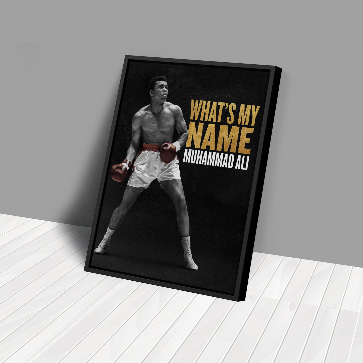 Muhammad Ali What is My Name Canvas Art – Boxing Legend Quote Decor