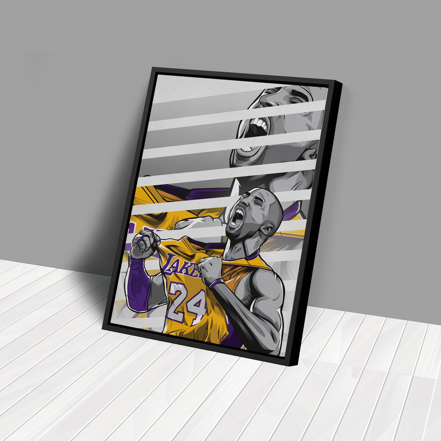 Kobe Bryant Basketball Player with Effect Canvas Wall Art – Dynamic Sports Print