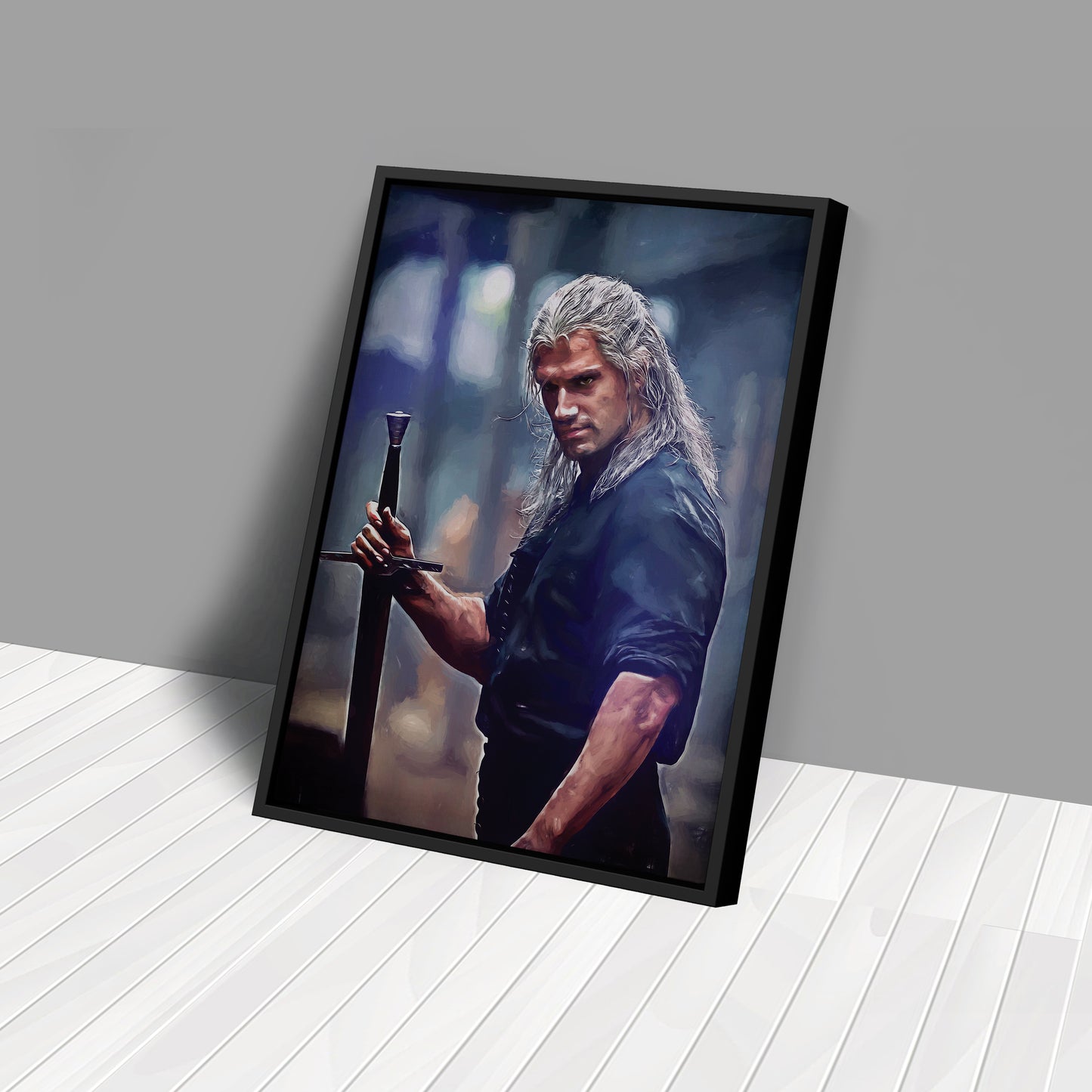 Geralt of Rivia Witcher Canvas Wall Art – Fantasy TV Series Print