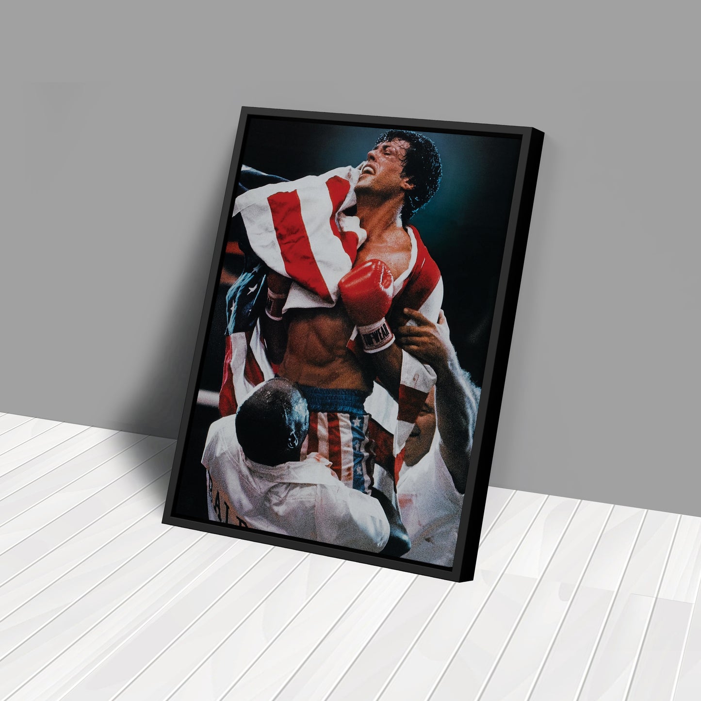 Rocky Balboa Celebrating Poster – Boxing Canvas Wall Art Decor