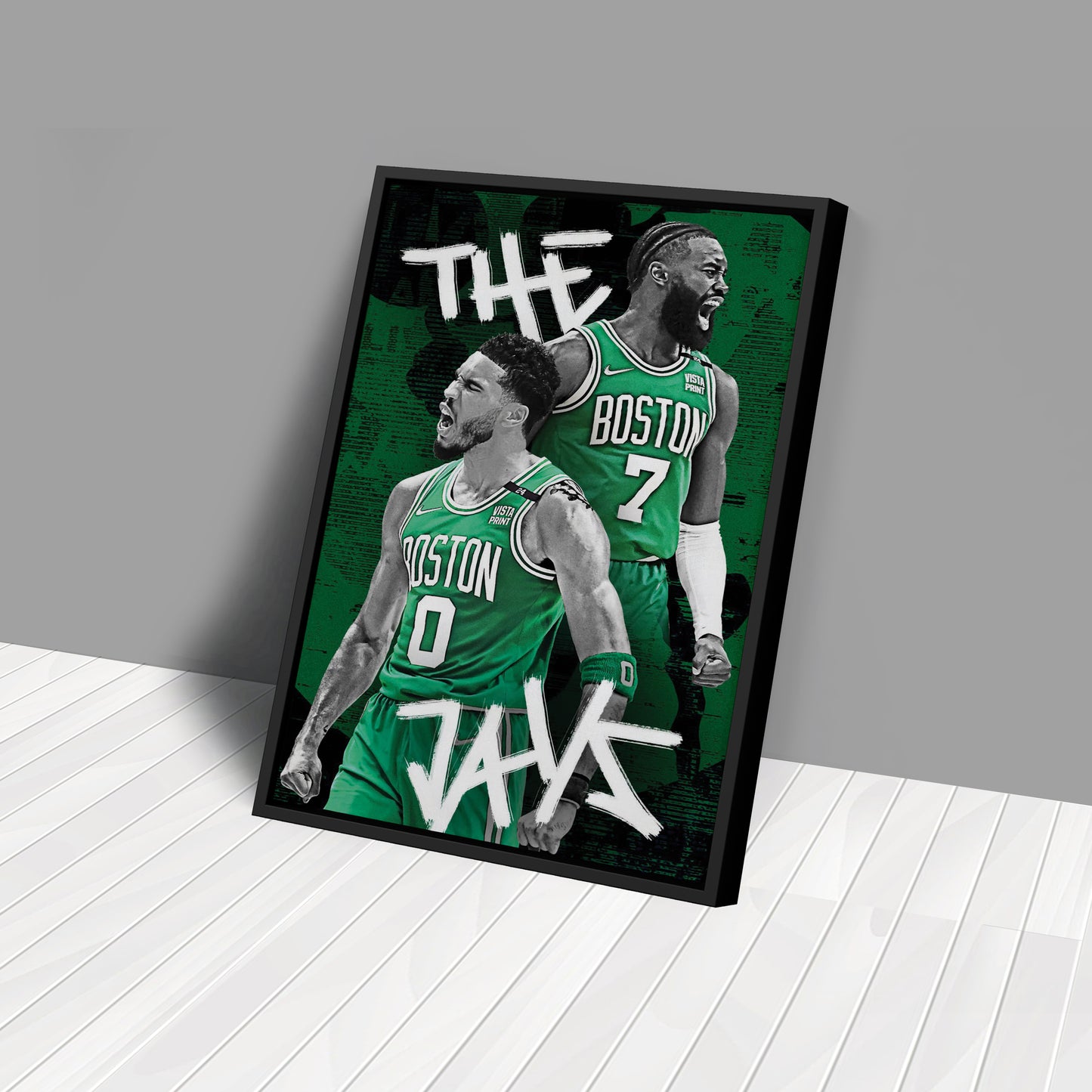 Jayson Tatum & Jaylen Brown Boston Celtics Canvas Wall Art Decor - NBA Stars Art