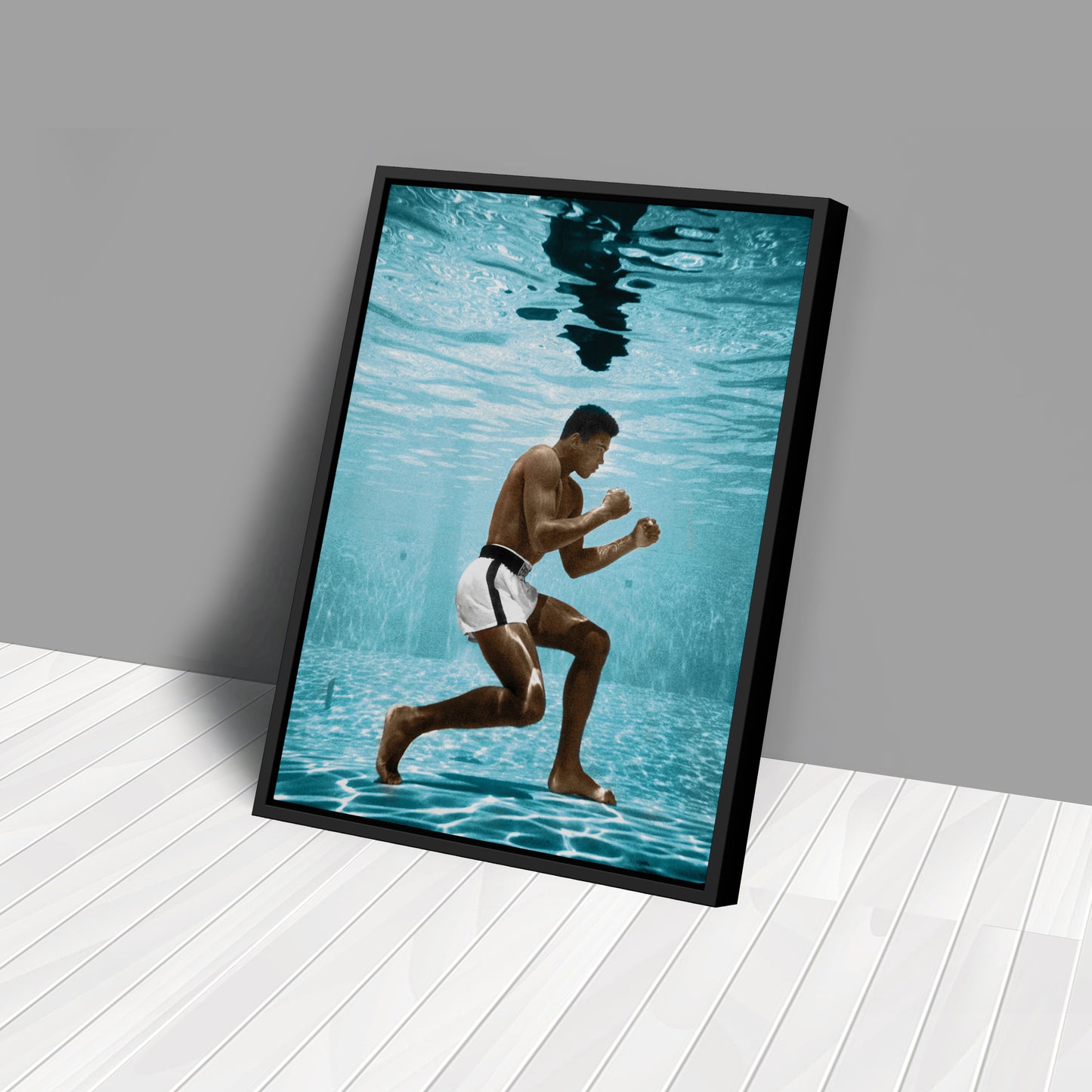 Muhammad Ali Underwater - Colored Canvas Wall Art Decor