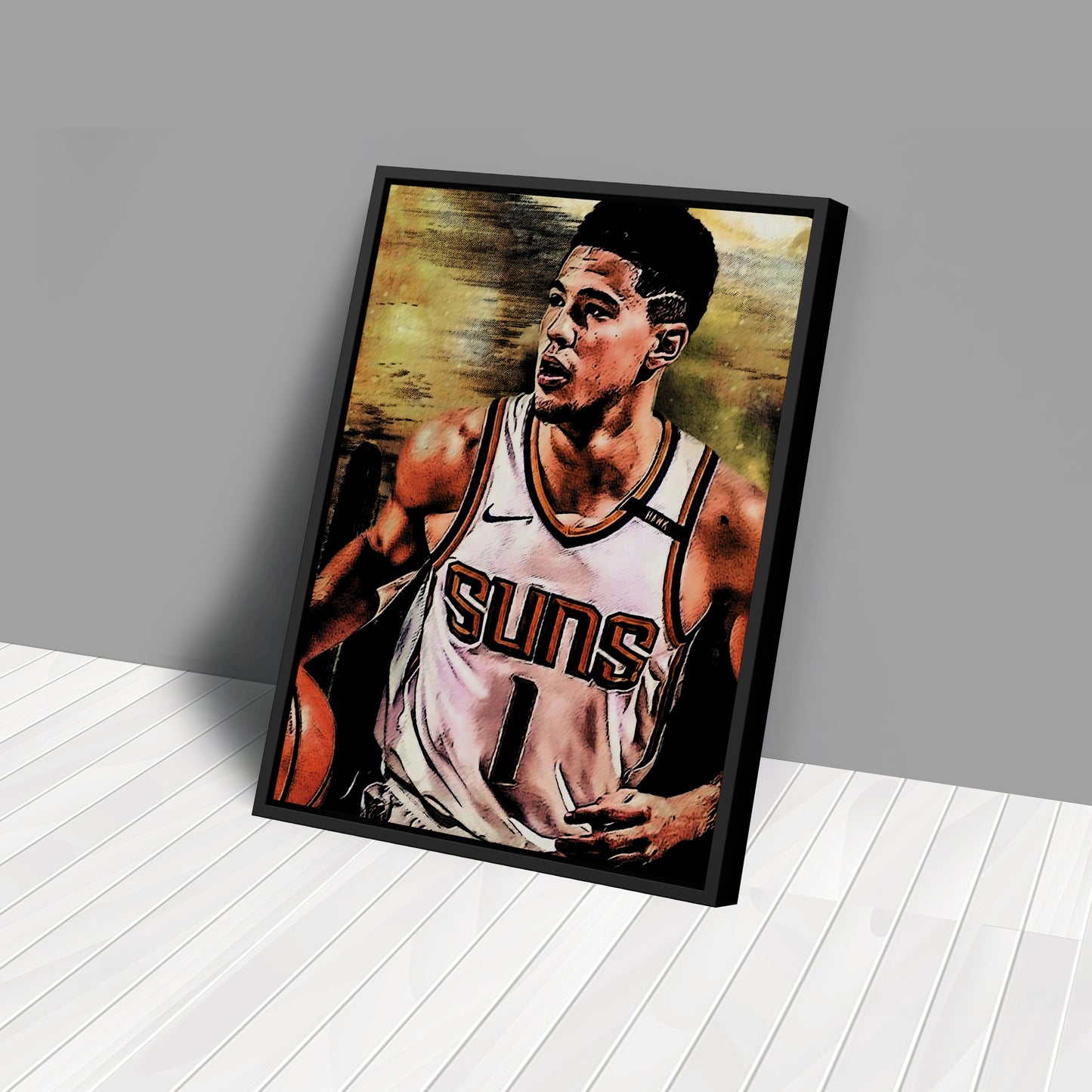 Devin Booker Phoenix Suns Canvas Wall Art – Basketball Star Print for Home
