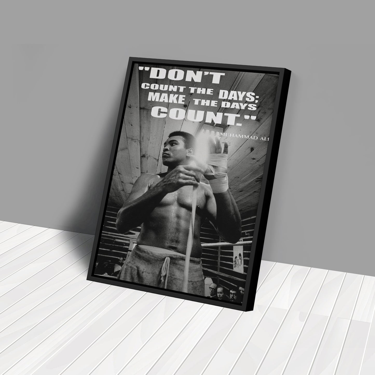 Muhammad Ali Black and White Quote Boxing Canvas Art – Boxing Legend Decor