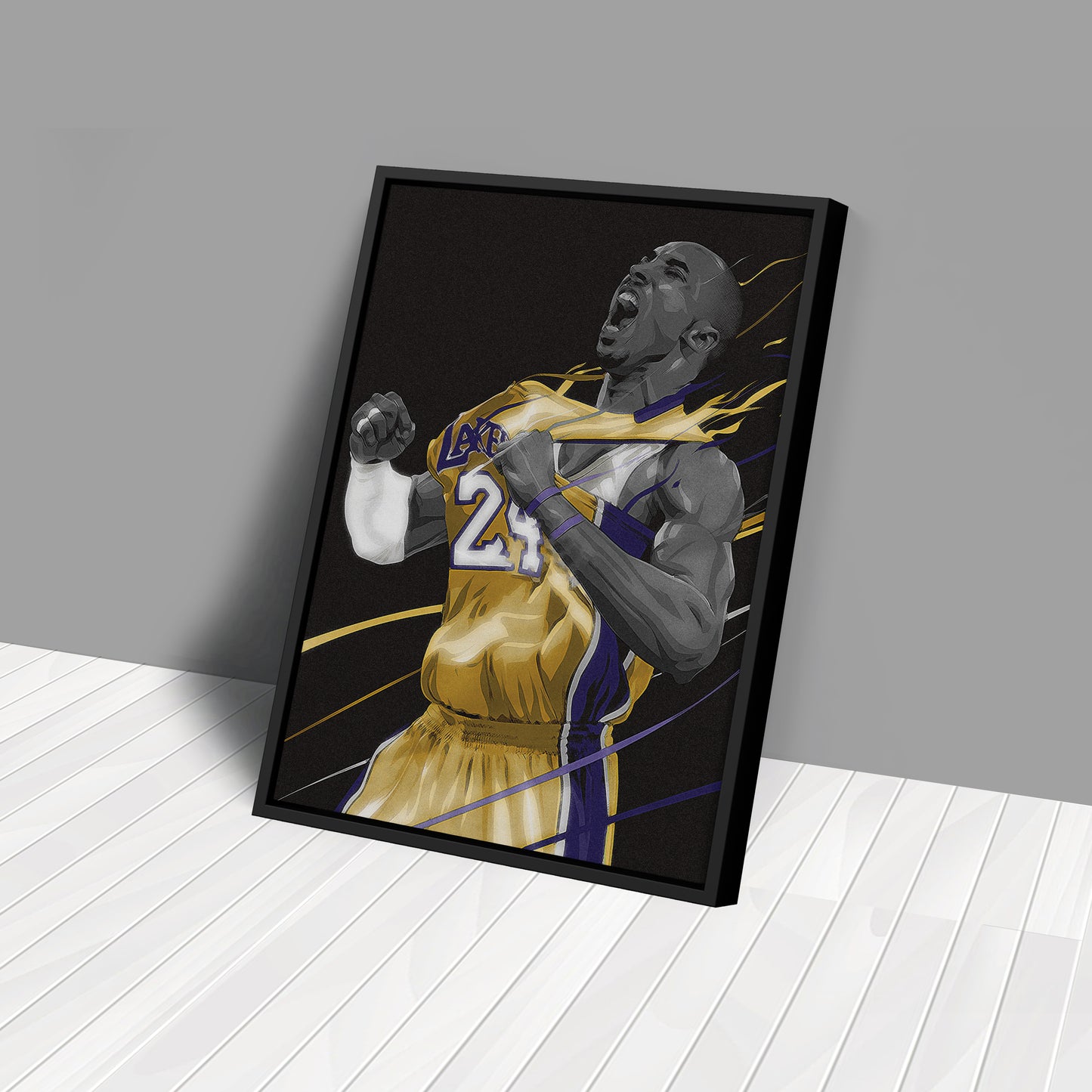 Kobe Bryant Black Mamba Career Canvas Wall Art – Iconic Moments Decor