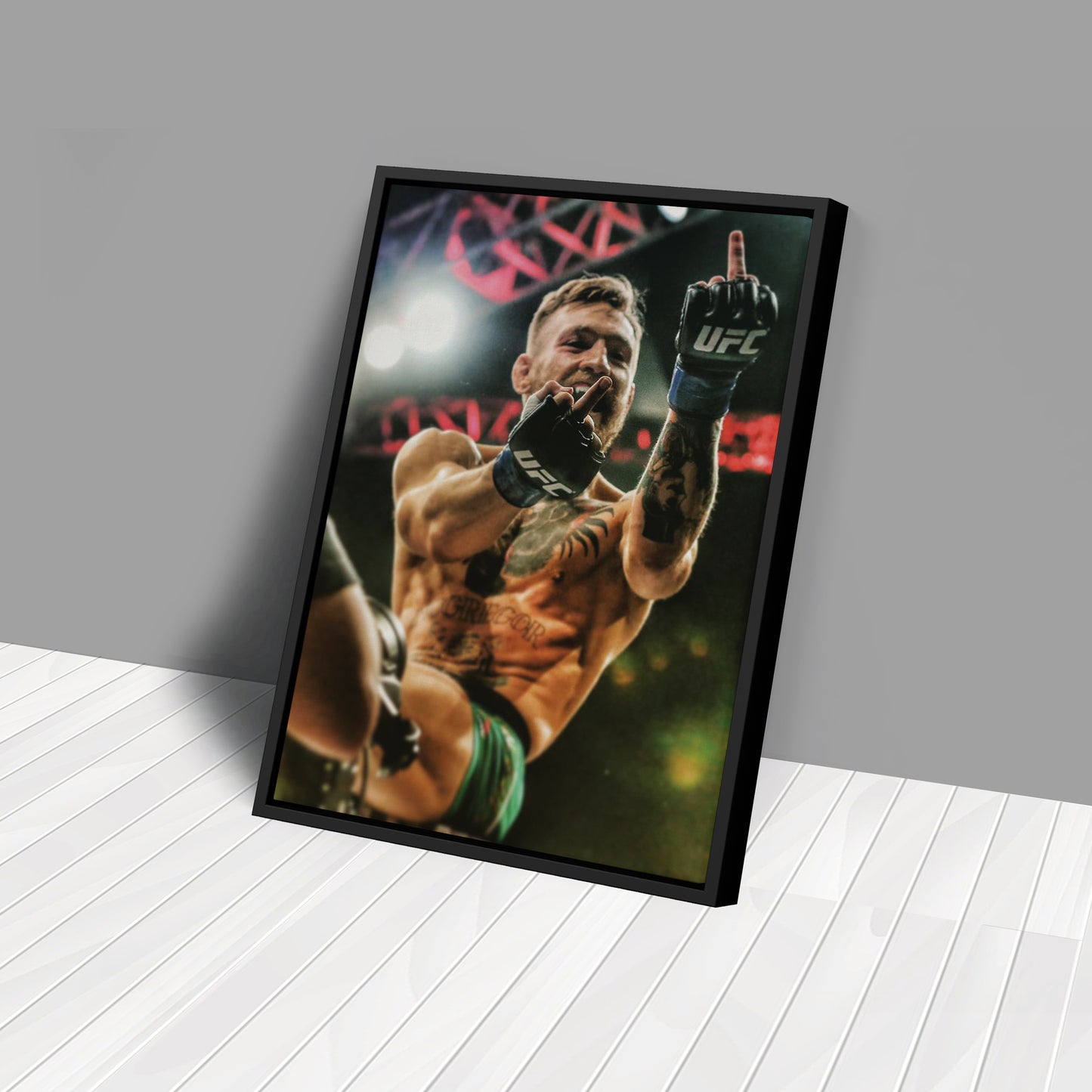 Conor McGregor Middle Finger Canvas Wall Art Decor - Bold UFC Art
