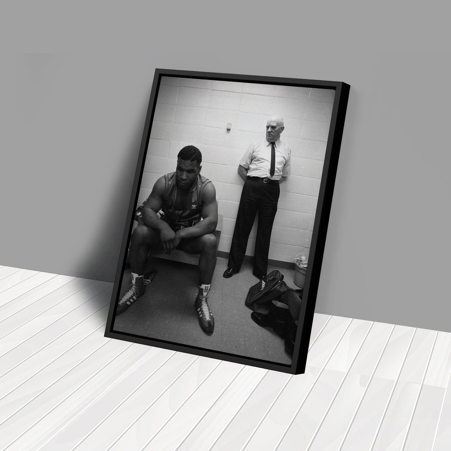Mike Tyson Boxing Black and White Canvas Art – Boxing Champion Decor