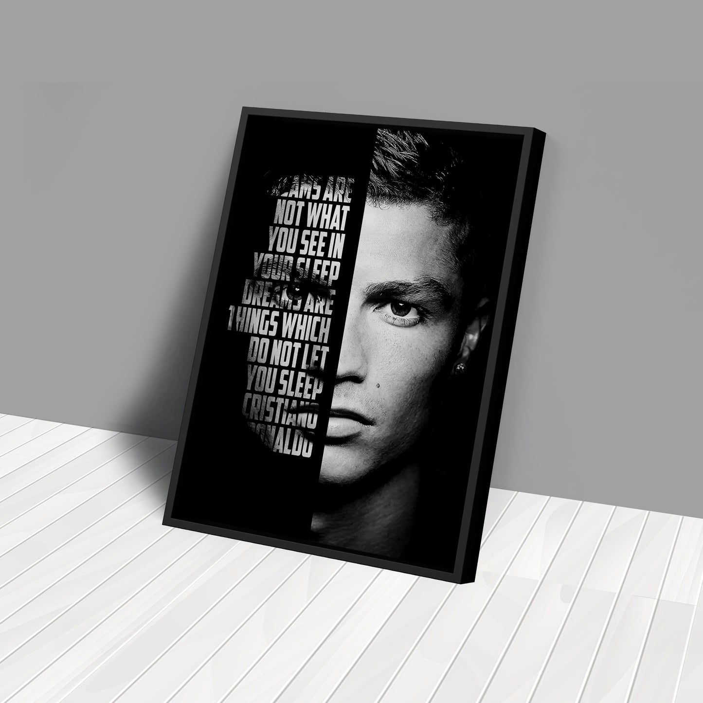 Cristiano Ronaldo Motivational Quote Canvas Wall Art Decor - Soccer Superstar Art