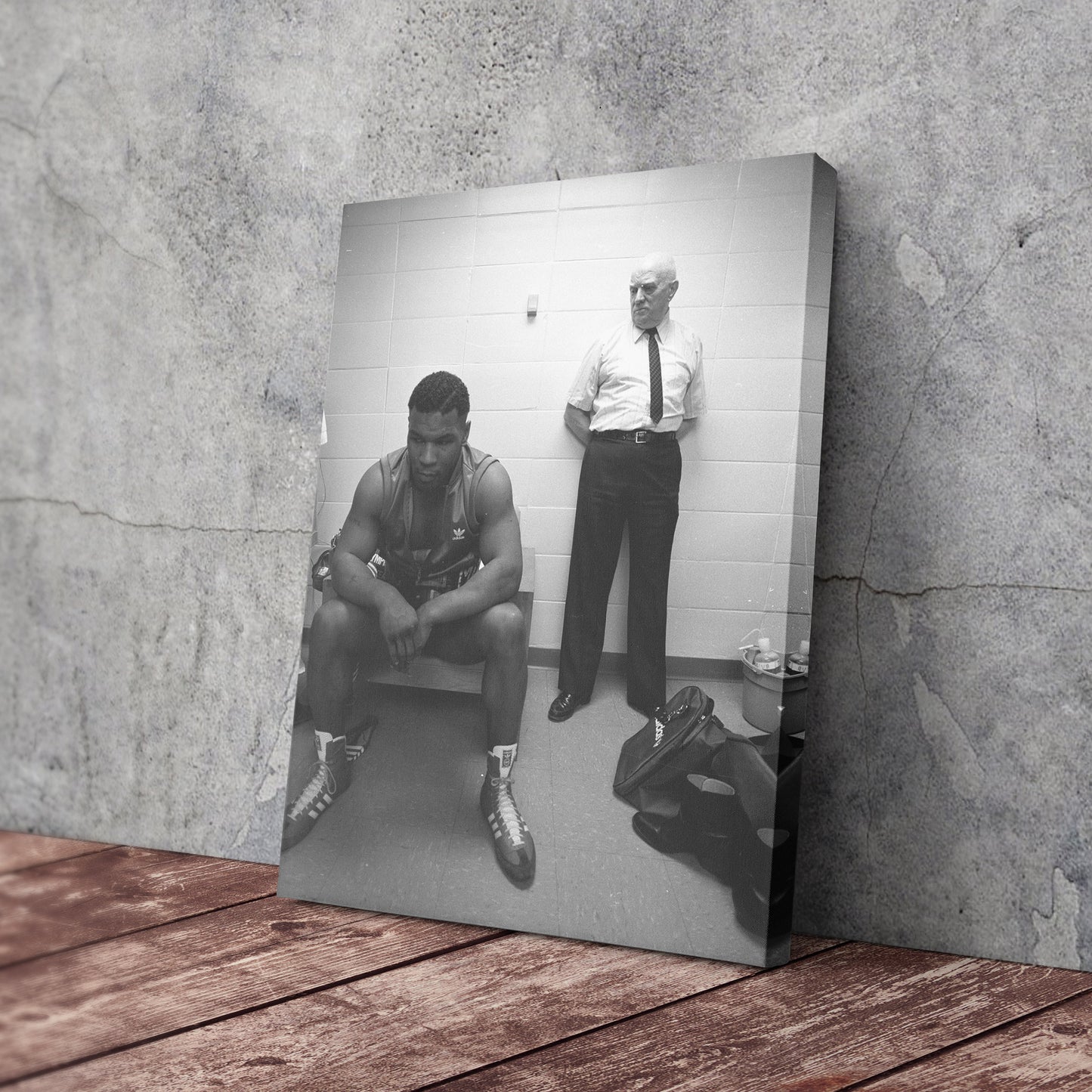 Mike Tyson Boxing Black and White Canvas Art – Boxing Champion Decor