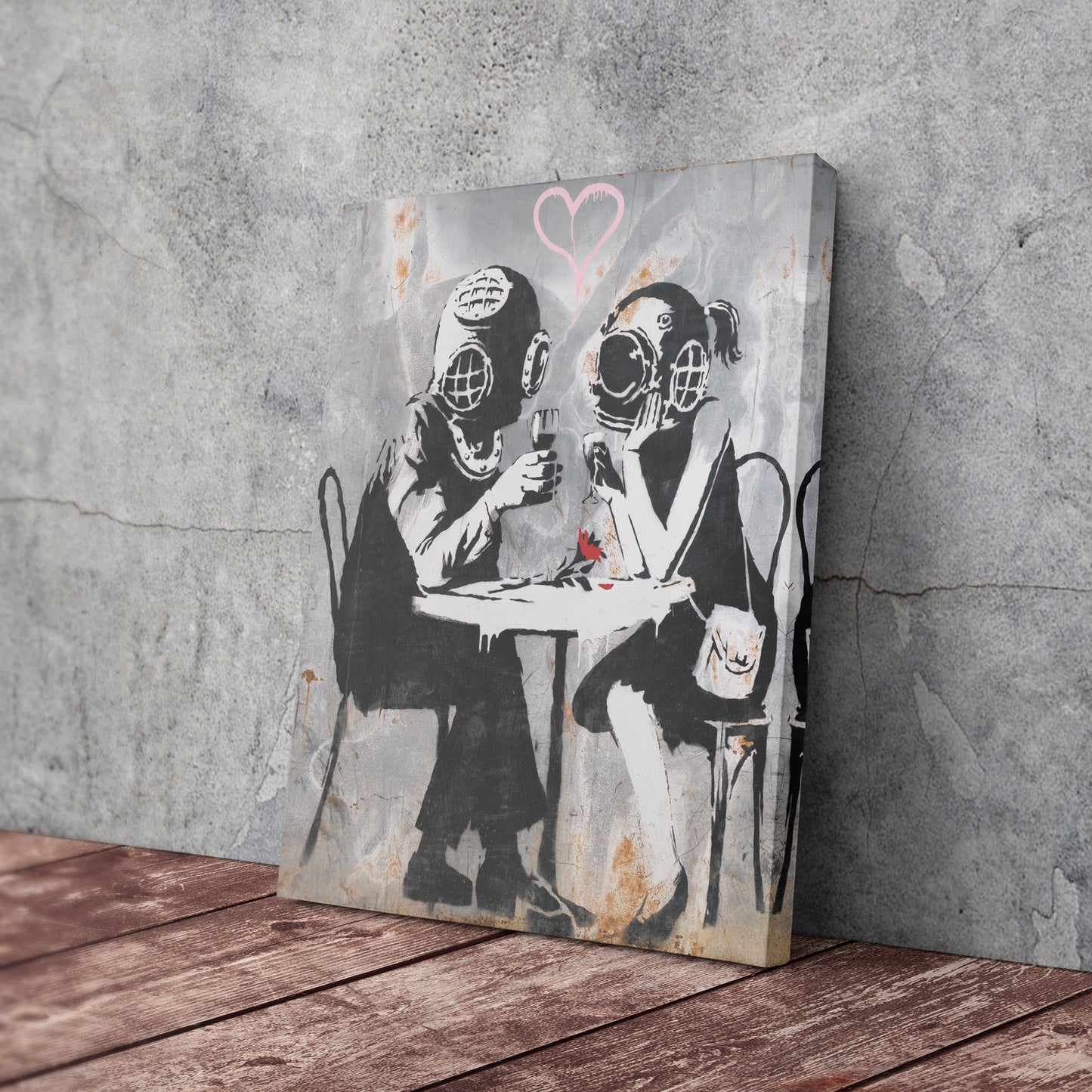 Banksy 'Love Mask' Canvas Print - Framed Wall Art