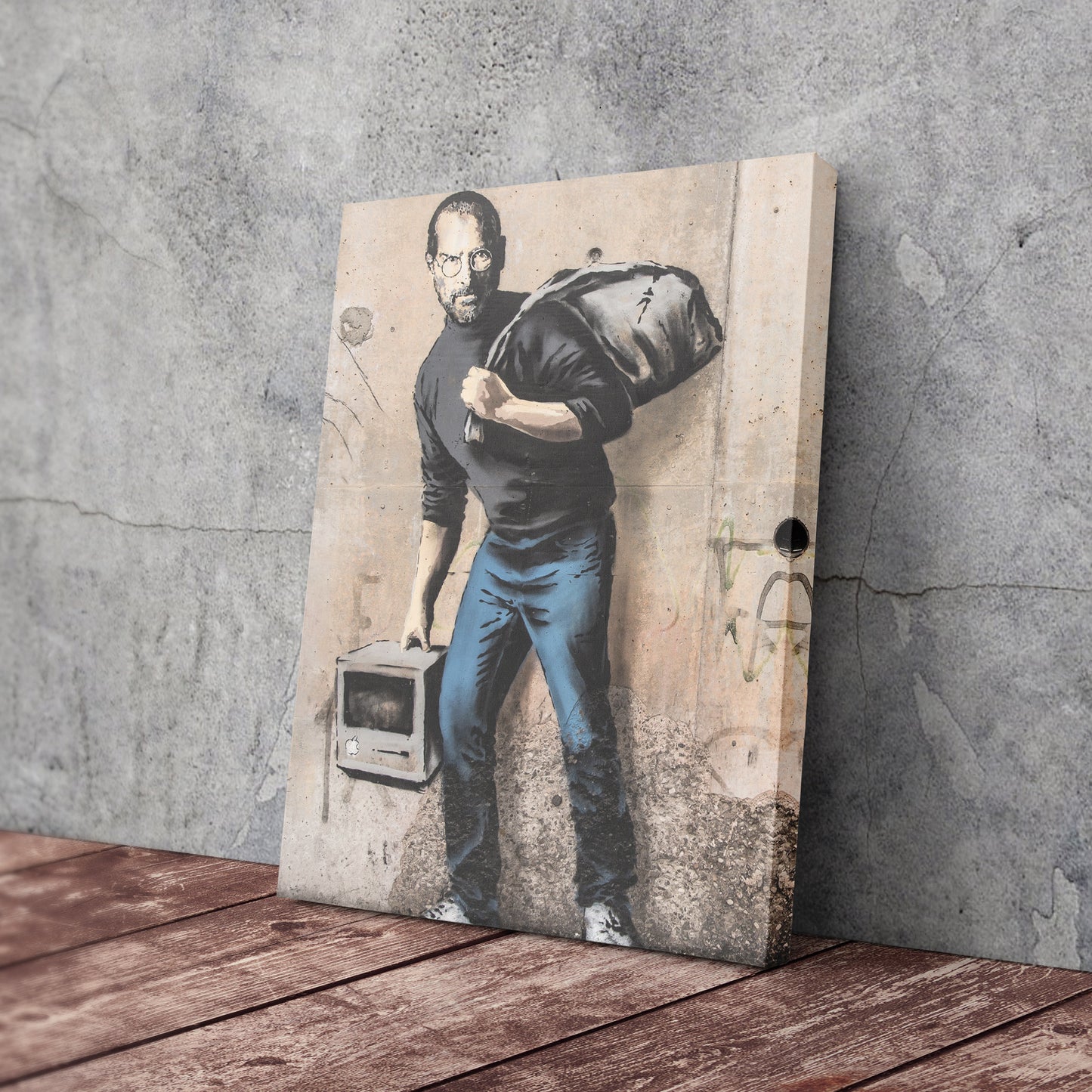 Banksy 'Steve Jobs' Canvas Print - Framed Wall Art