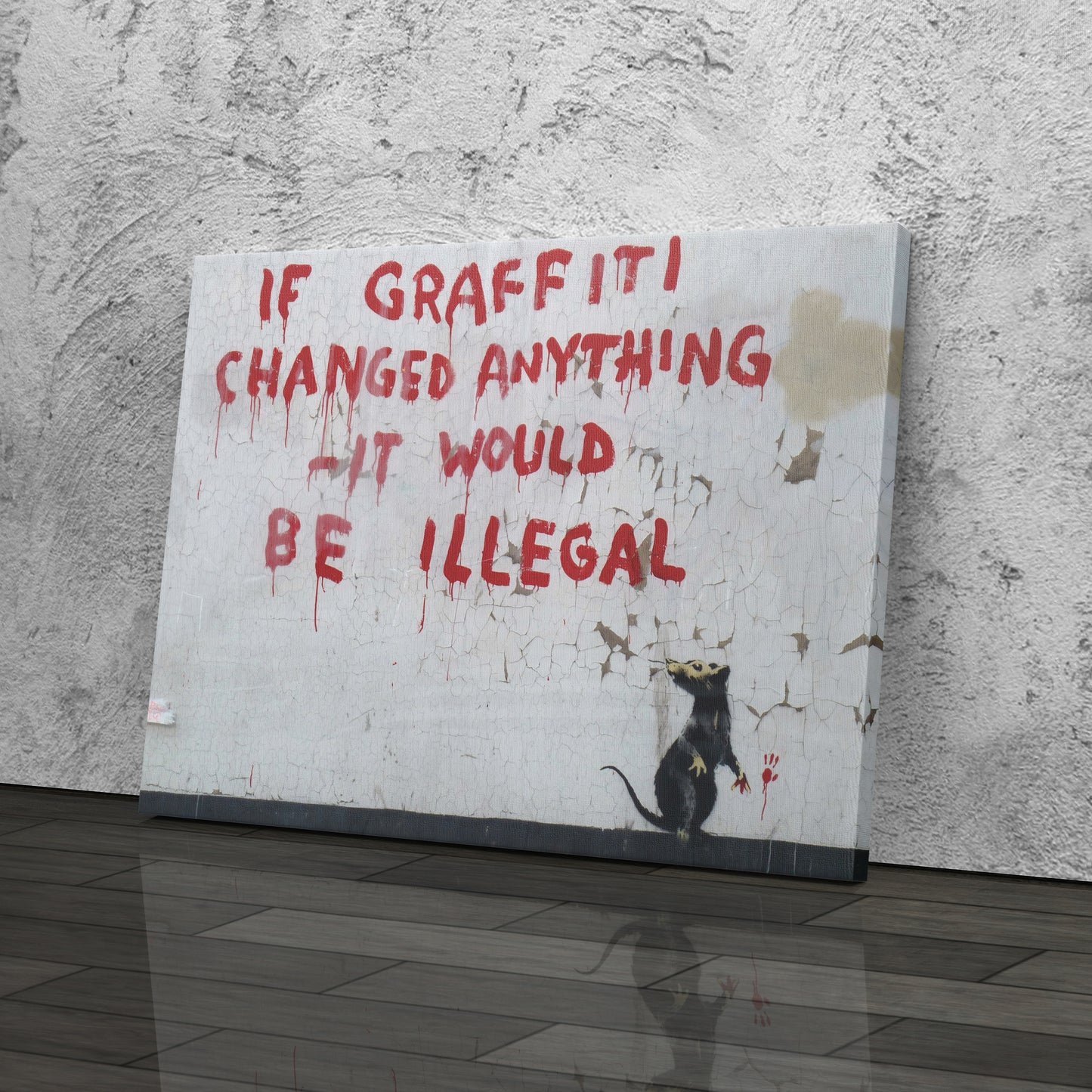 Banksy 'Illegal' Quote Canvas Print - Framed Wall Art