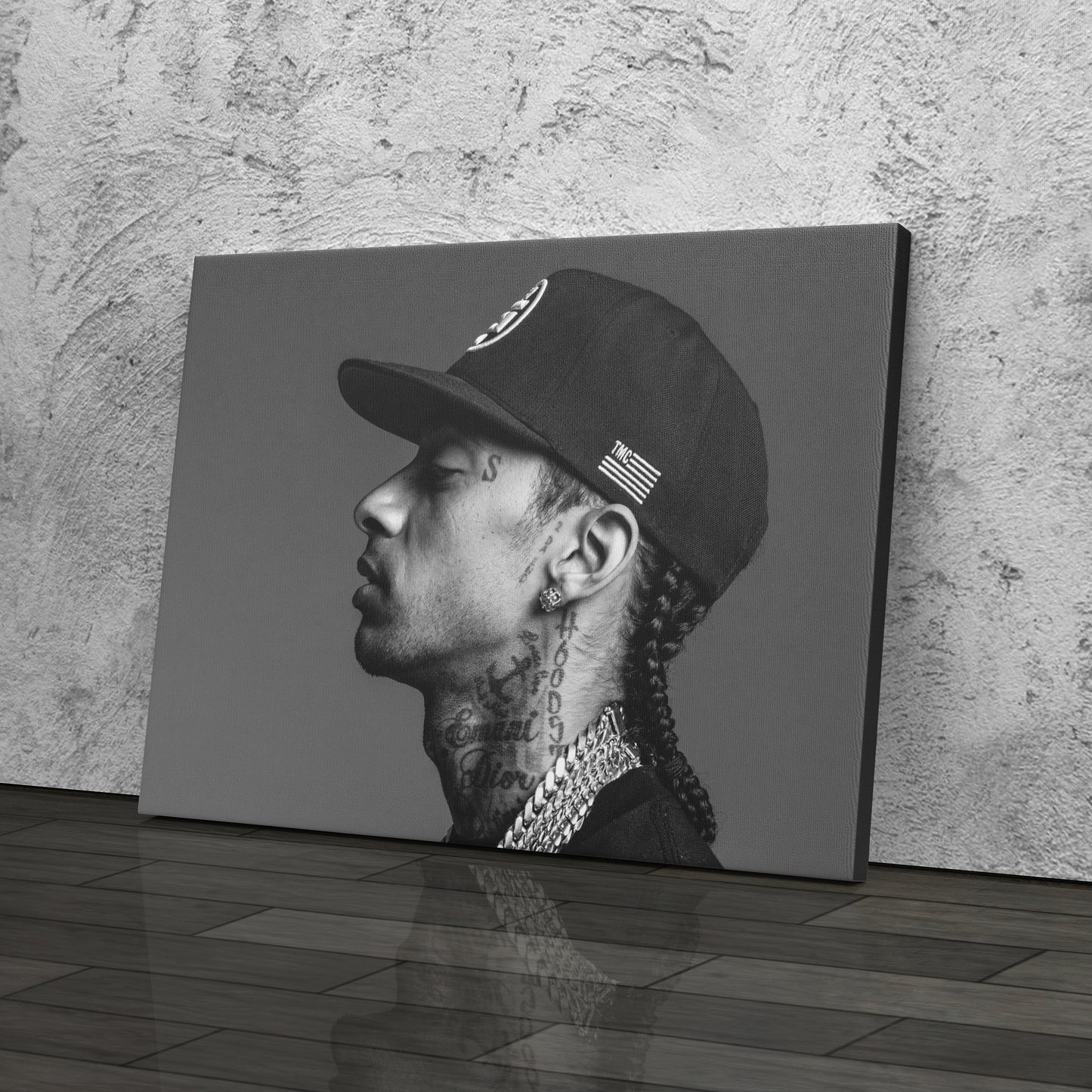 Nipsey Hussle Black and White Canvas Wall Art – Music Legend Home Decor