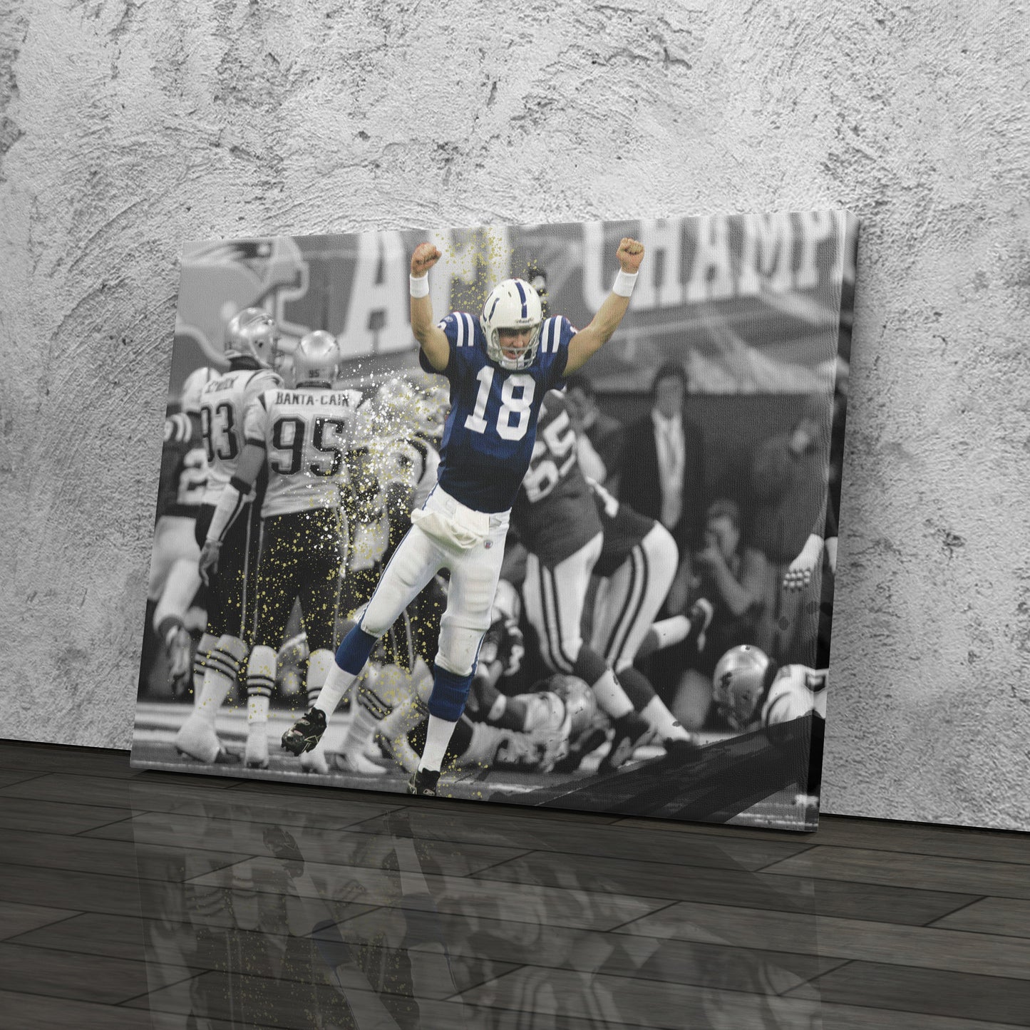 Peyton Manning AFC Championship Canvas Art - NFL Colts vs. Patriots