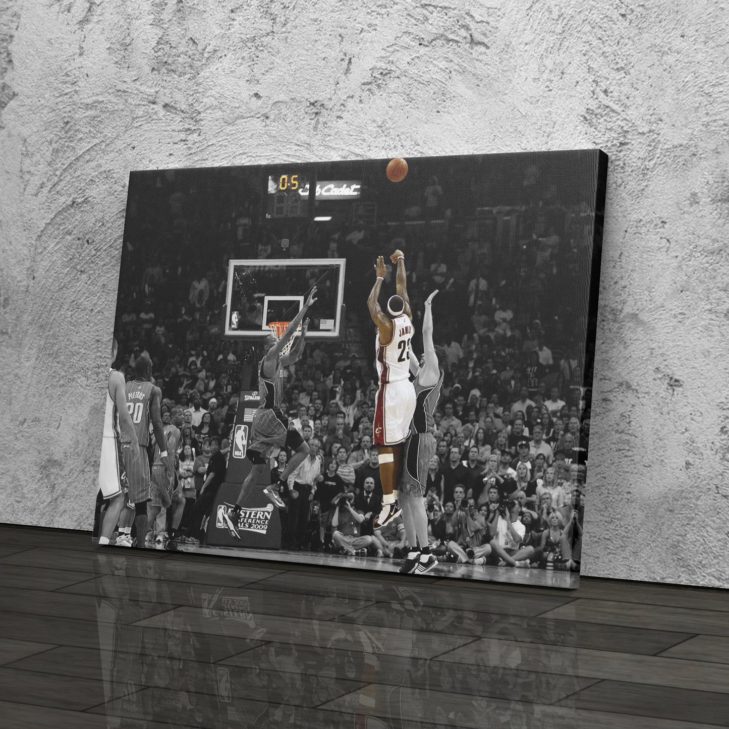 LeBron James Hits Game-Winning Buzzer vs Magic Canvas Wall Art Decor - NBA Playoff Art