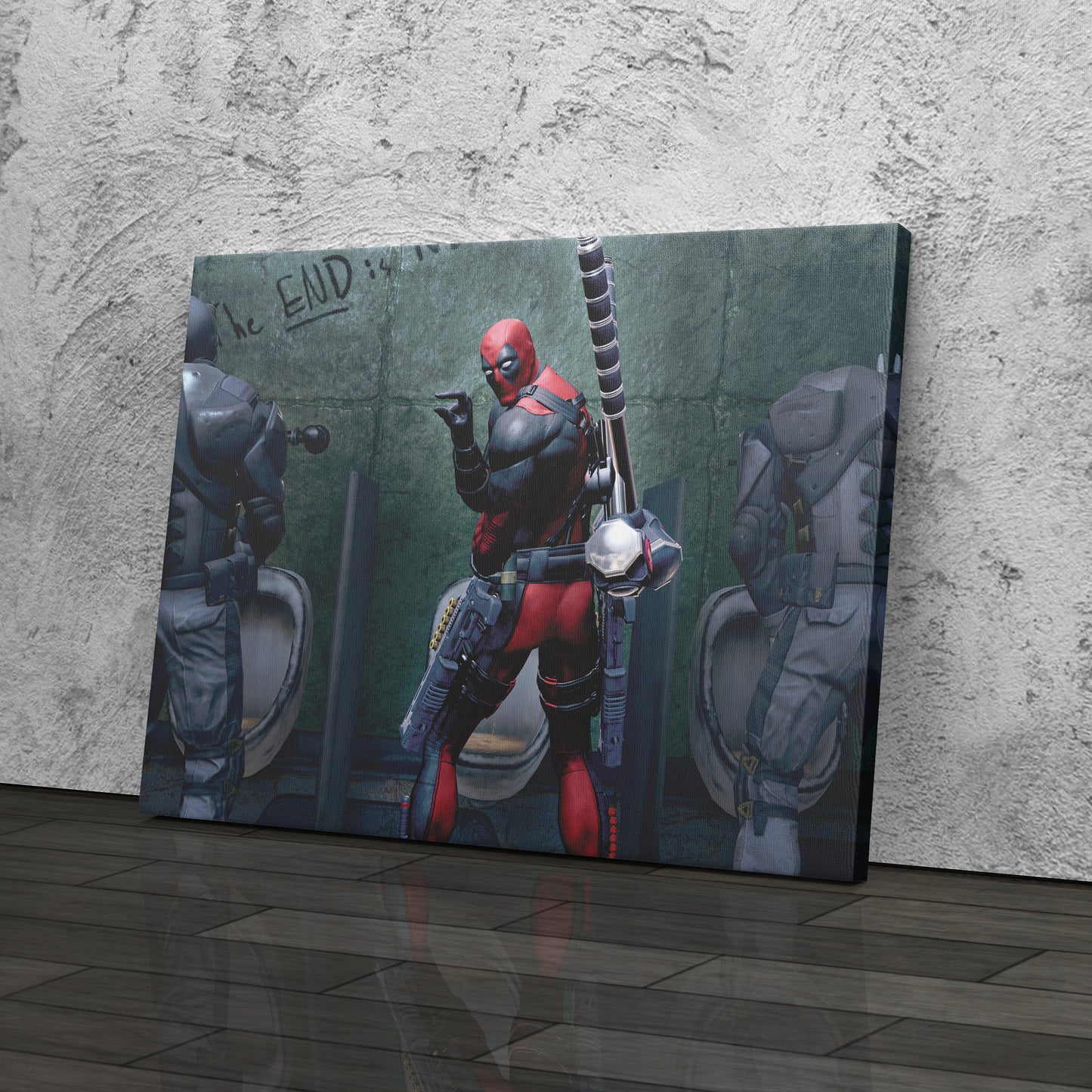 Deadpool Poster - Bathroom Break Funny Canvas Wall Art Decor