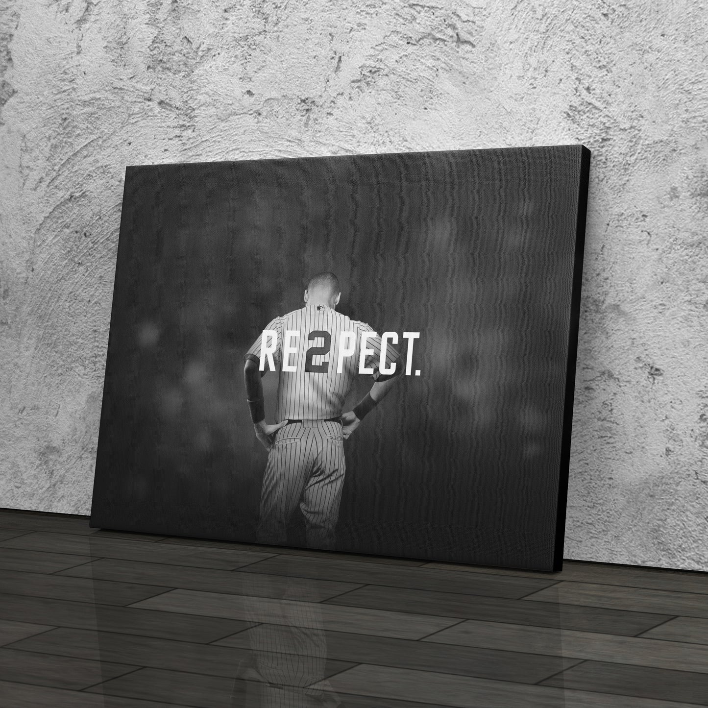 Derek Jeter Baseball Black and White Canvas Wall Art – MLB Legend Decor