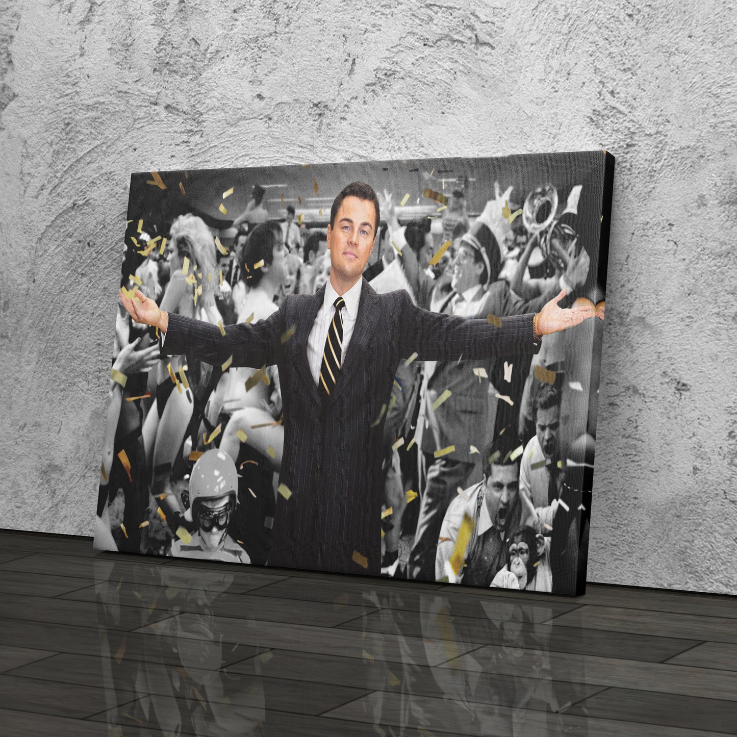 The Wolf of Wall Street Leonardo DiCaprio Canvas Wall Art – Iconic Movie Character Decor