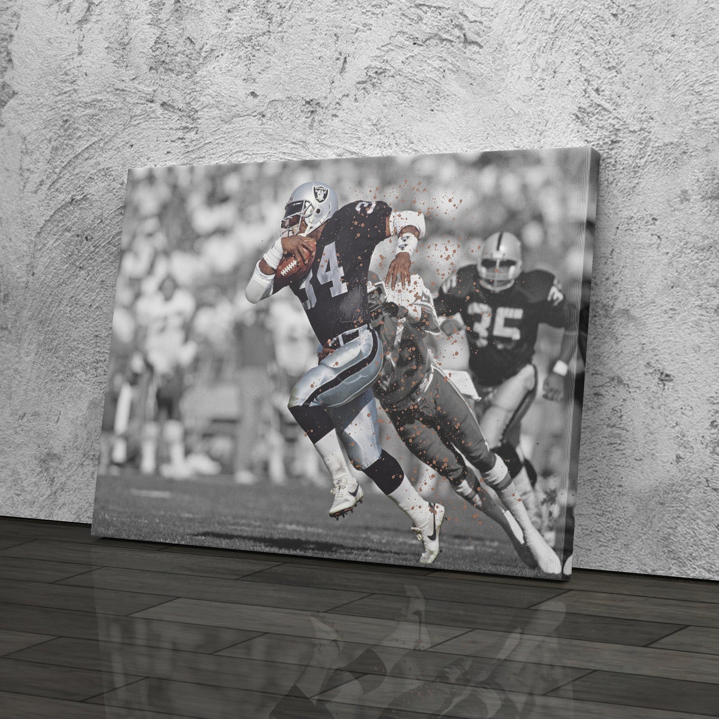 Bo Jackson Dodges Tackle Los Angeles Raiders Canvas Wall Art Decor - NFL Action Art