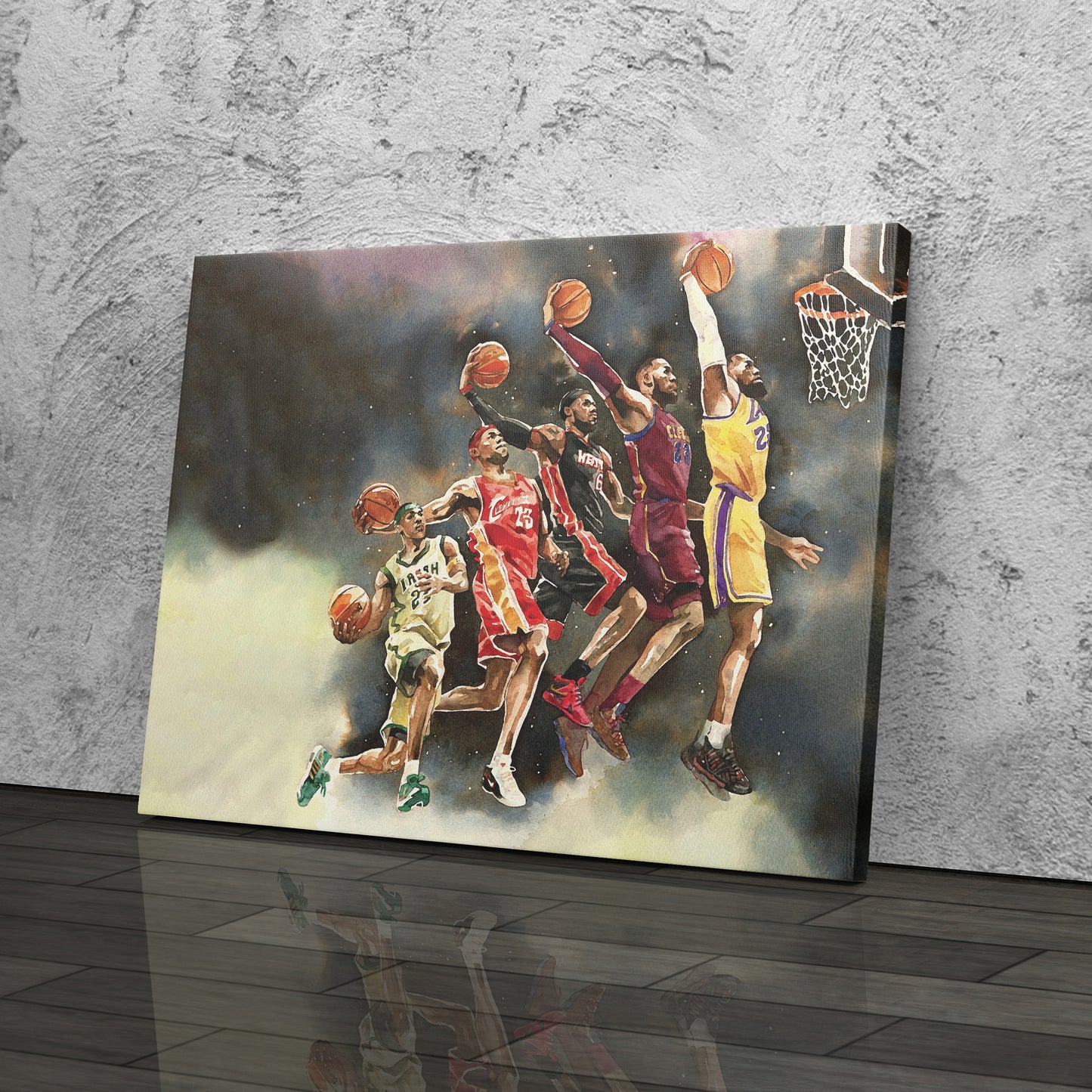 LeBron James Evolution Canvas Wall Art – NBA Legacy Print