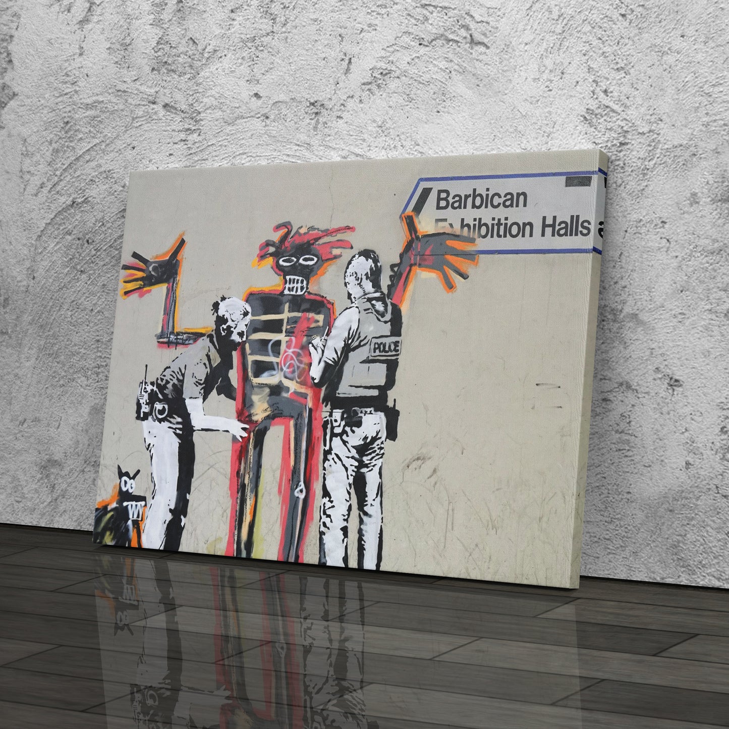 Banksy x Basquiat 'Installer' Canvas Print - Framed Wall Art