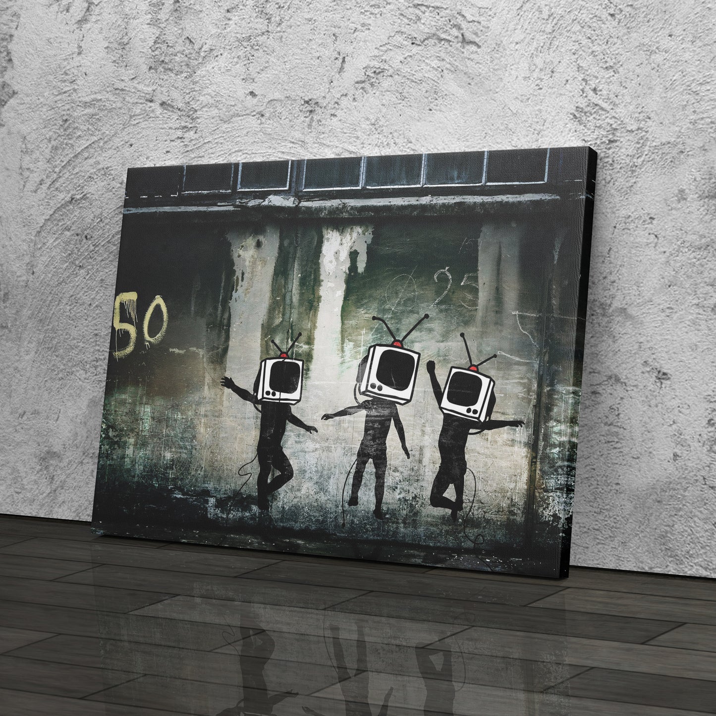 Banksy 'Television' Canvas Print - Framed Wall Art