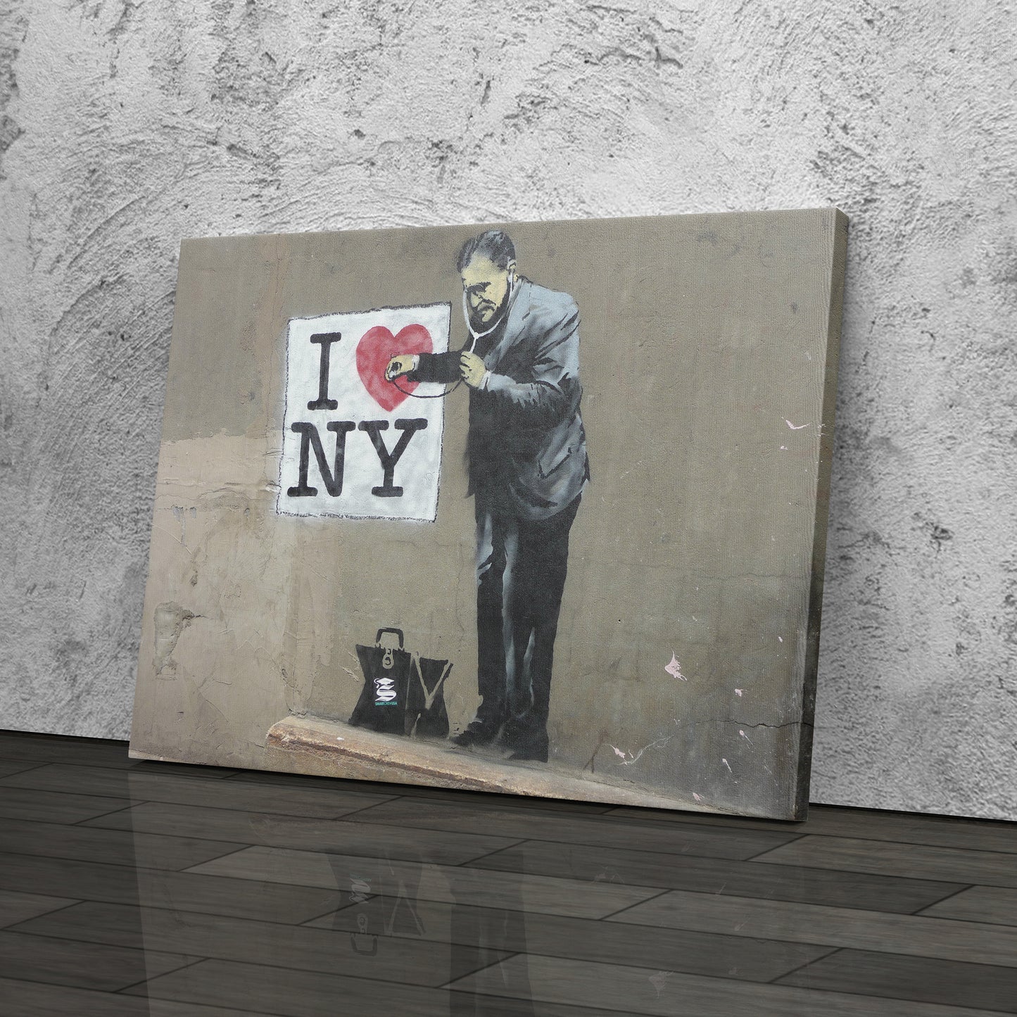 Banksy 'Love New York' Canvas Print - Framed Wall Art