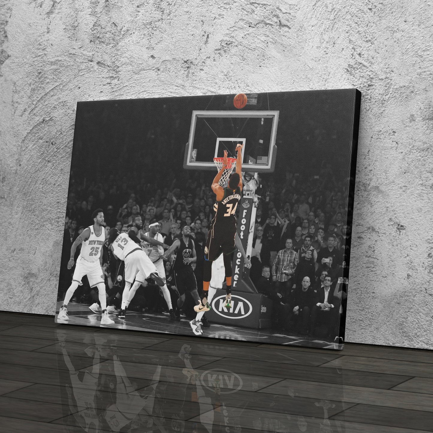 Giannis Antetokounmpo Buzzer Beater vs Knicks Canvas Wall Art Decor - NBA Superstar Art