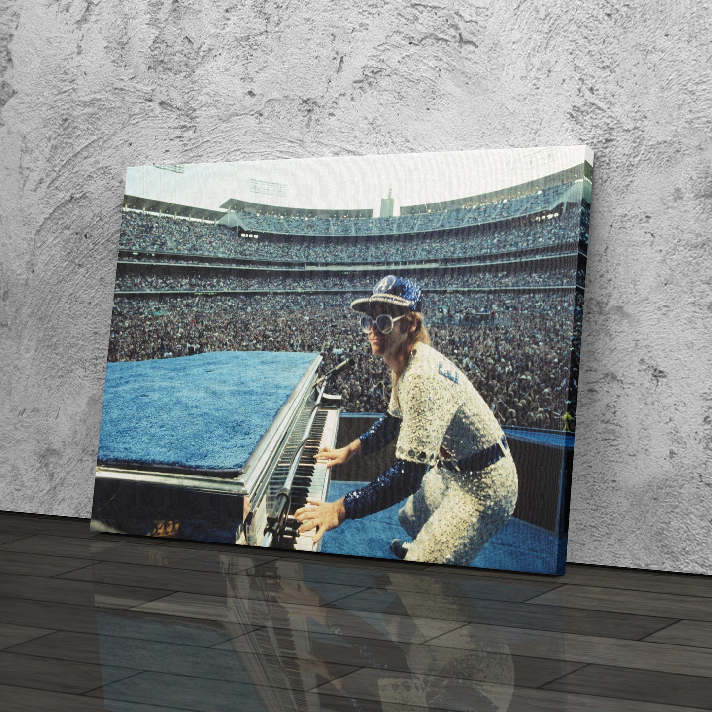 Elton John at Concert Canvas Wall Art – Music Legend Performance Decor