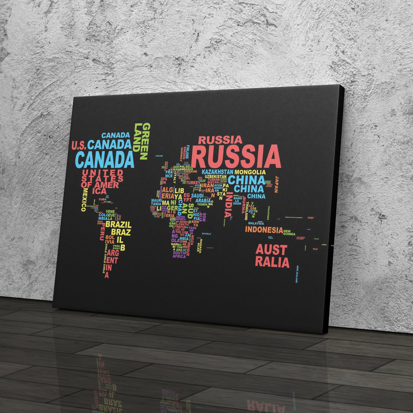 World Map - Canvas Wall Art Decor for Home & Office