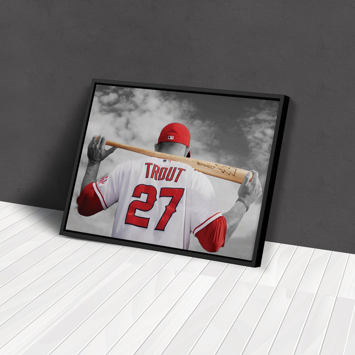Mike Trout MLB Canvas Wall Art – Los Angeles Angels Baseball Star Decor