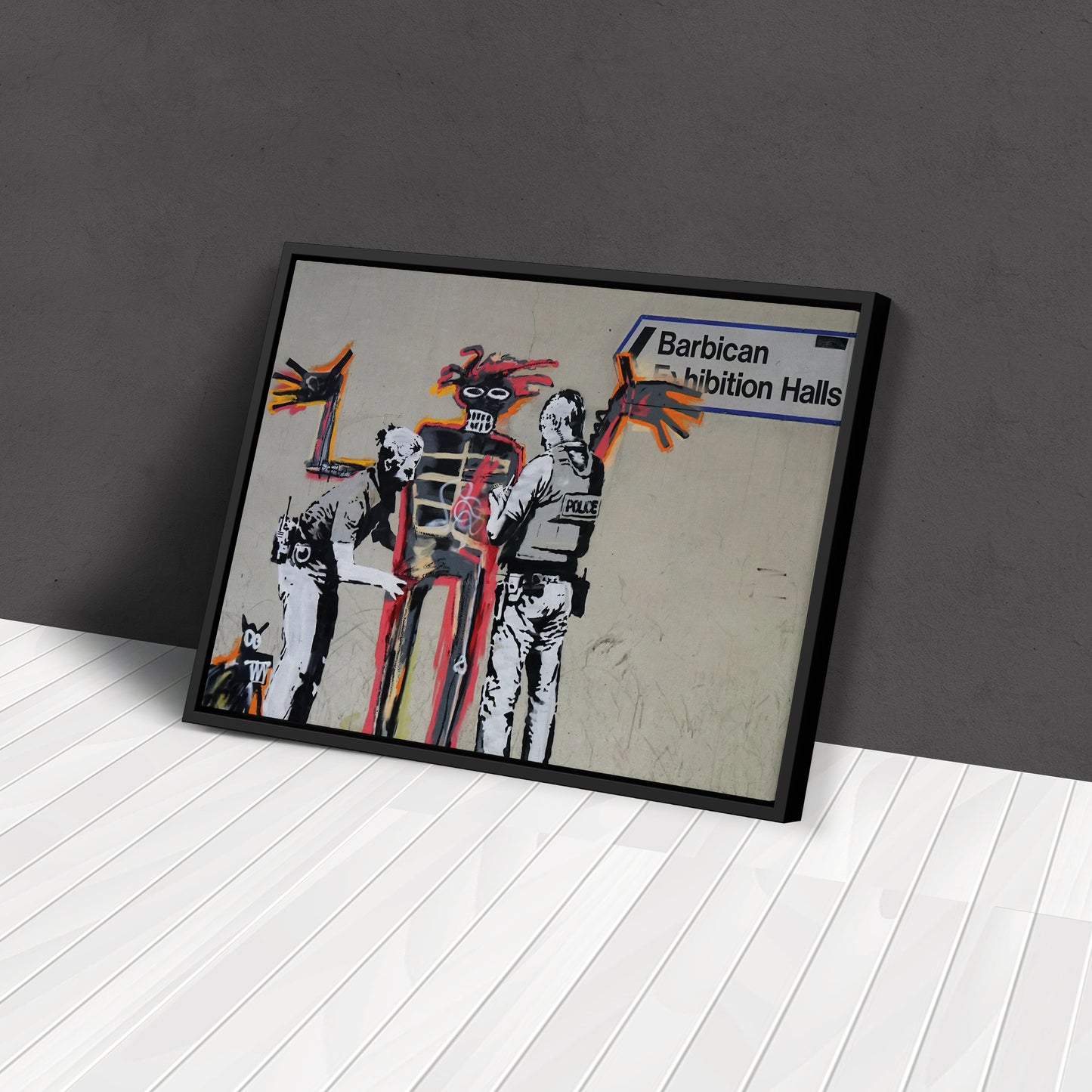 Banksy x Basquiat 'Installer' Canvas Print - Framed Wall Art