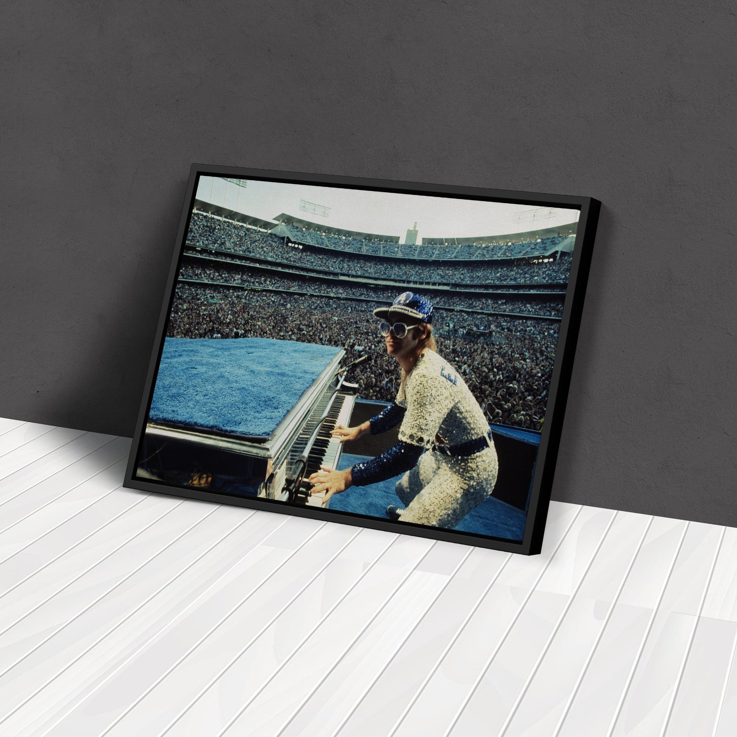Elton John at Concert Canvas Wall Art – Music Legend Performance Decor