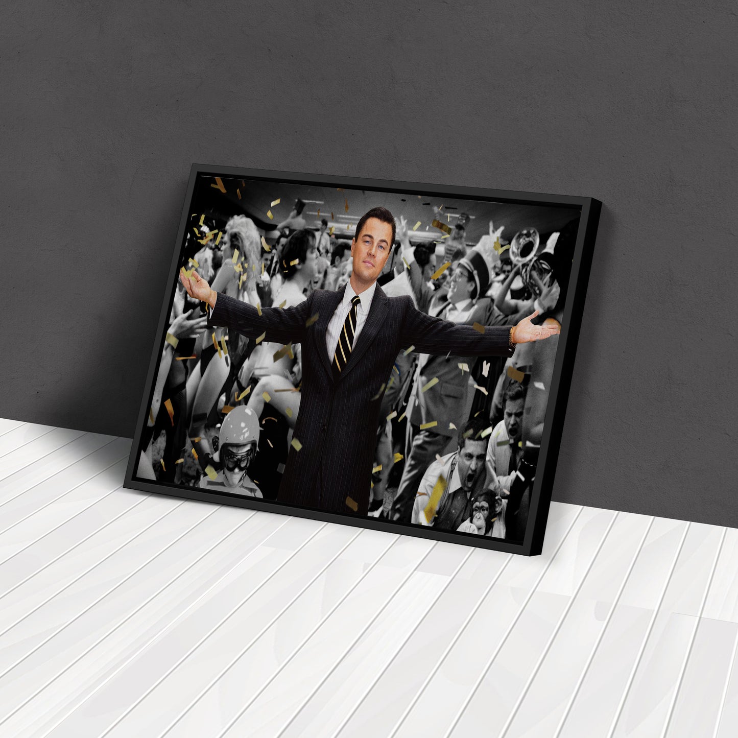 The Wolf of Wall Street Leonardo DiCaprio Canvas Wall Art – Iconic Movie Character Decor