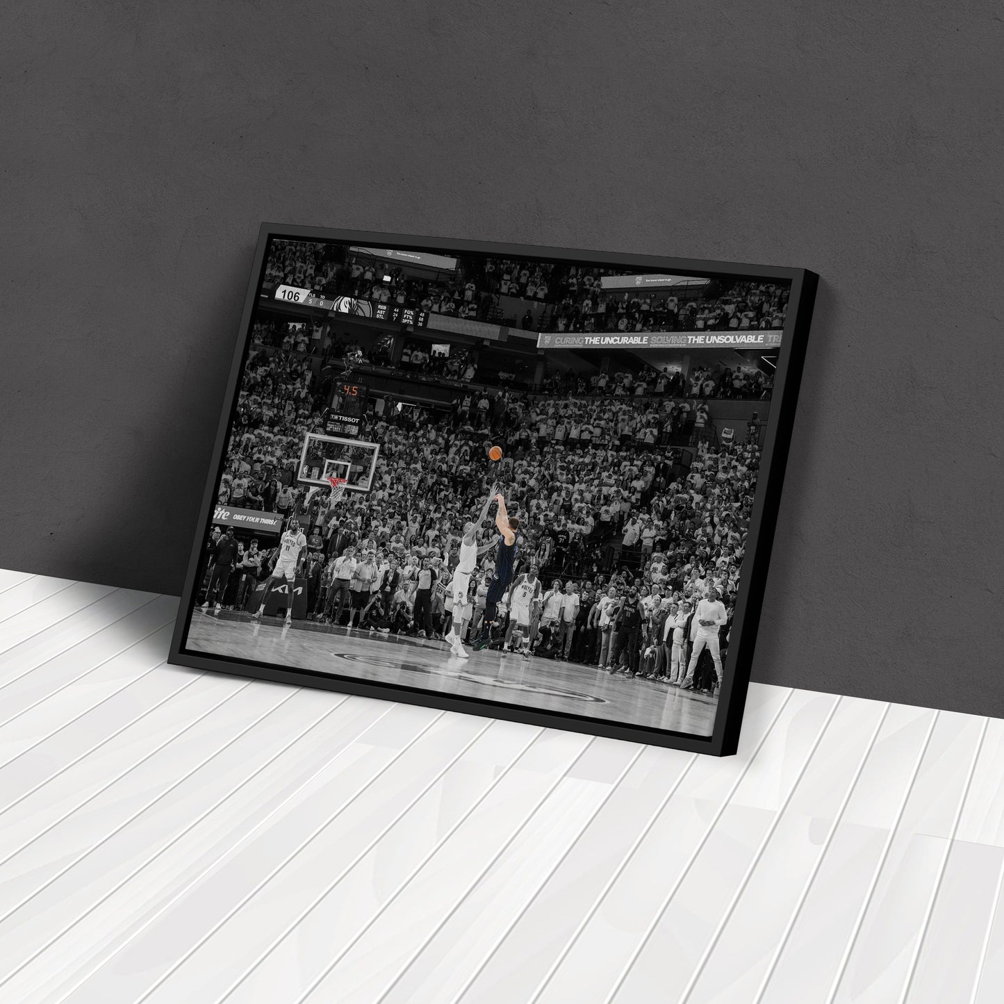 Luka Doncic Game-Winning 3-Pointer – Mavericks Canvas Wall Art Framed Decor