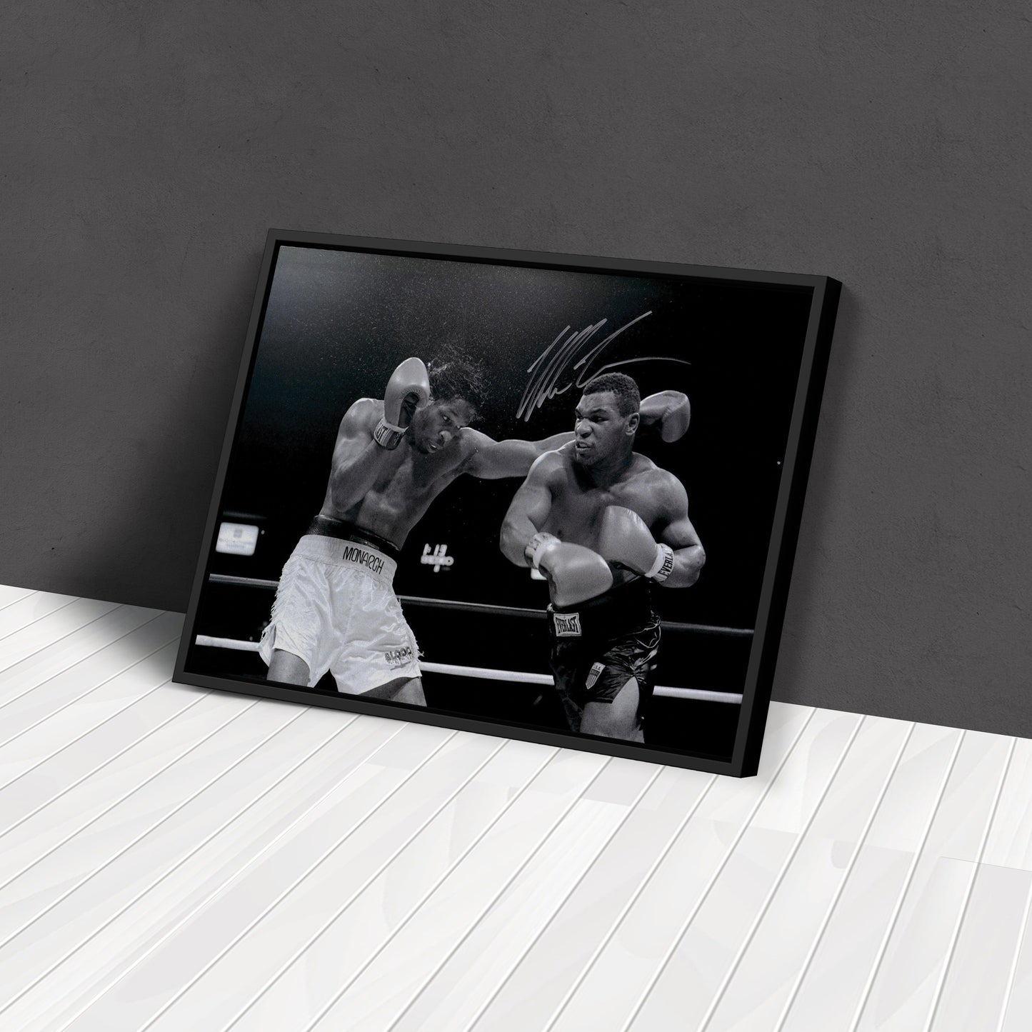 Mike Tyson Boxing Poster with Sign – Canvas Art Wall Decor