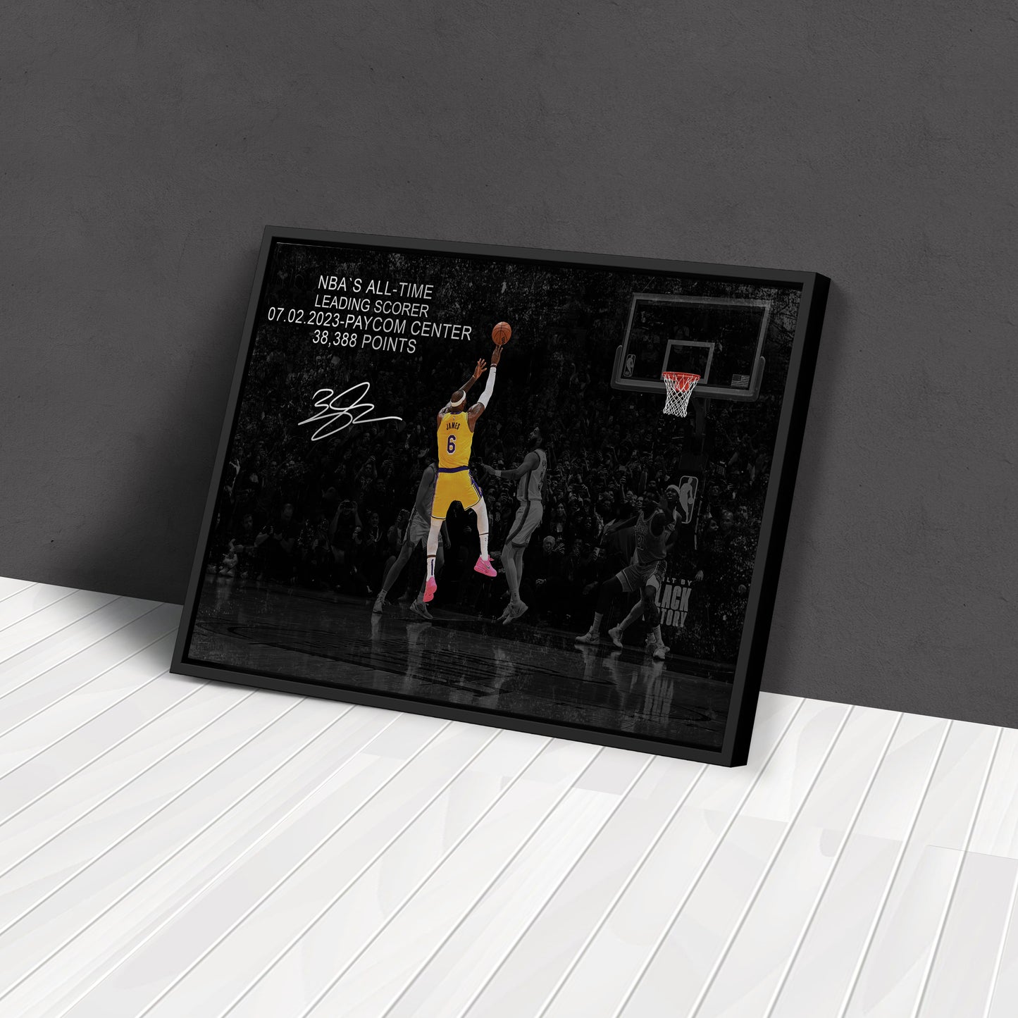 LeBron James All-Time Leading Scorer Canvas Wall Art Decor - NBA Legend Poster