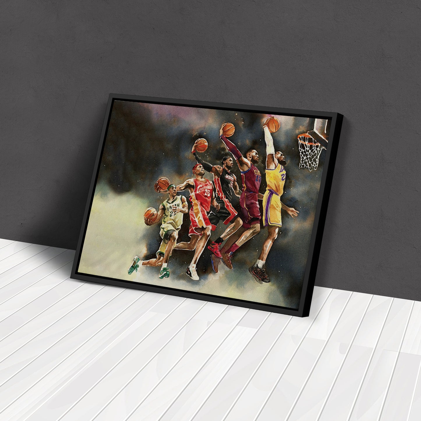 LeBron James Evolution Canvas Wall Art – NBA Legacy Print