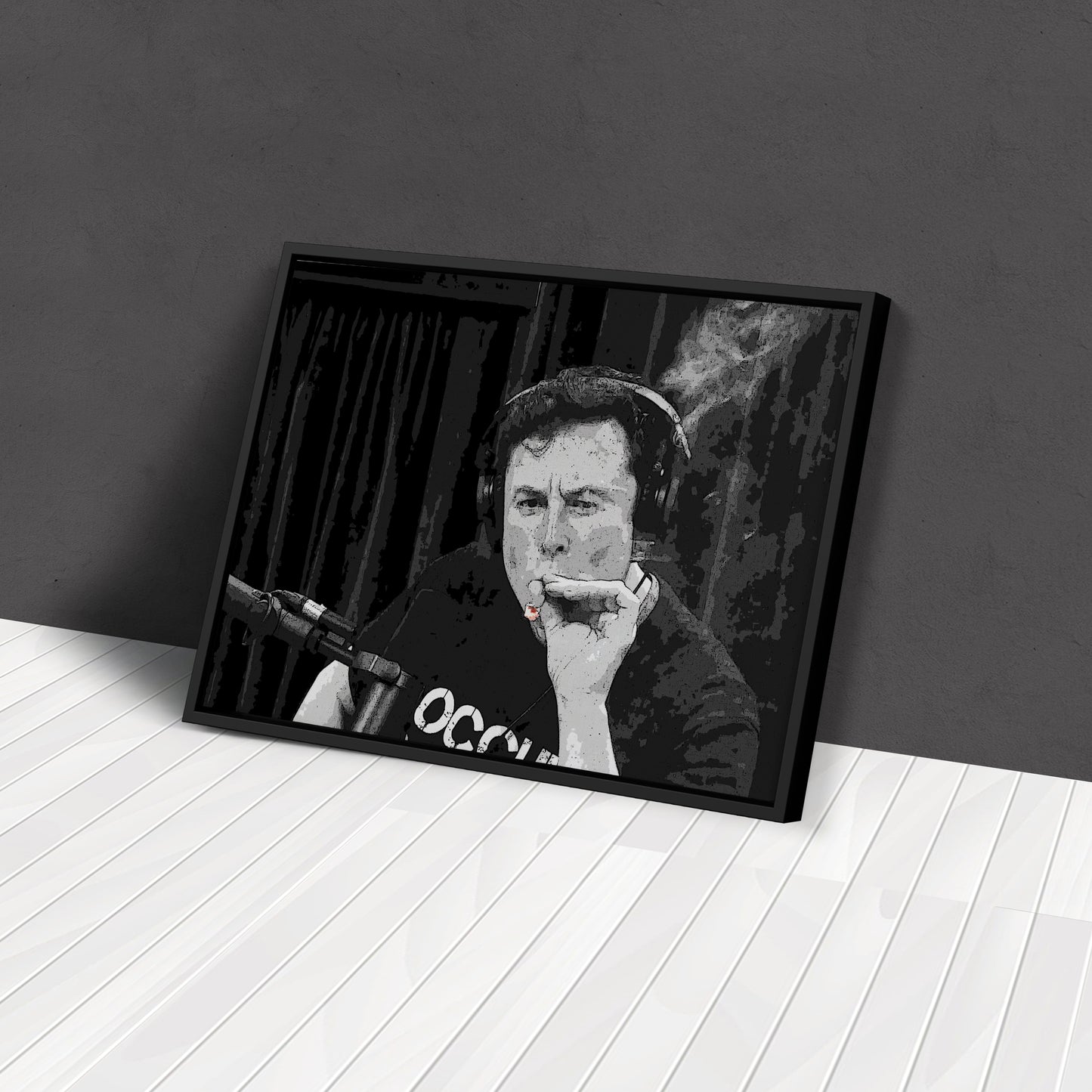 Elon Musk Smoking Canvas Wall Art – Entrepreneur Icon Print for Home