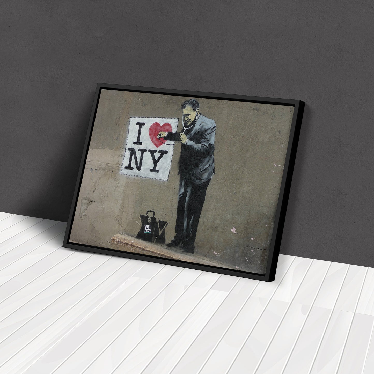 Banksy 'Love New York' Canvas Print - Framed Wall Art