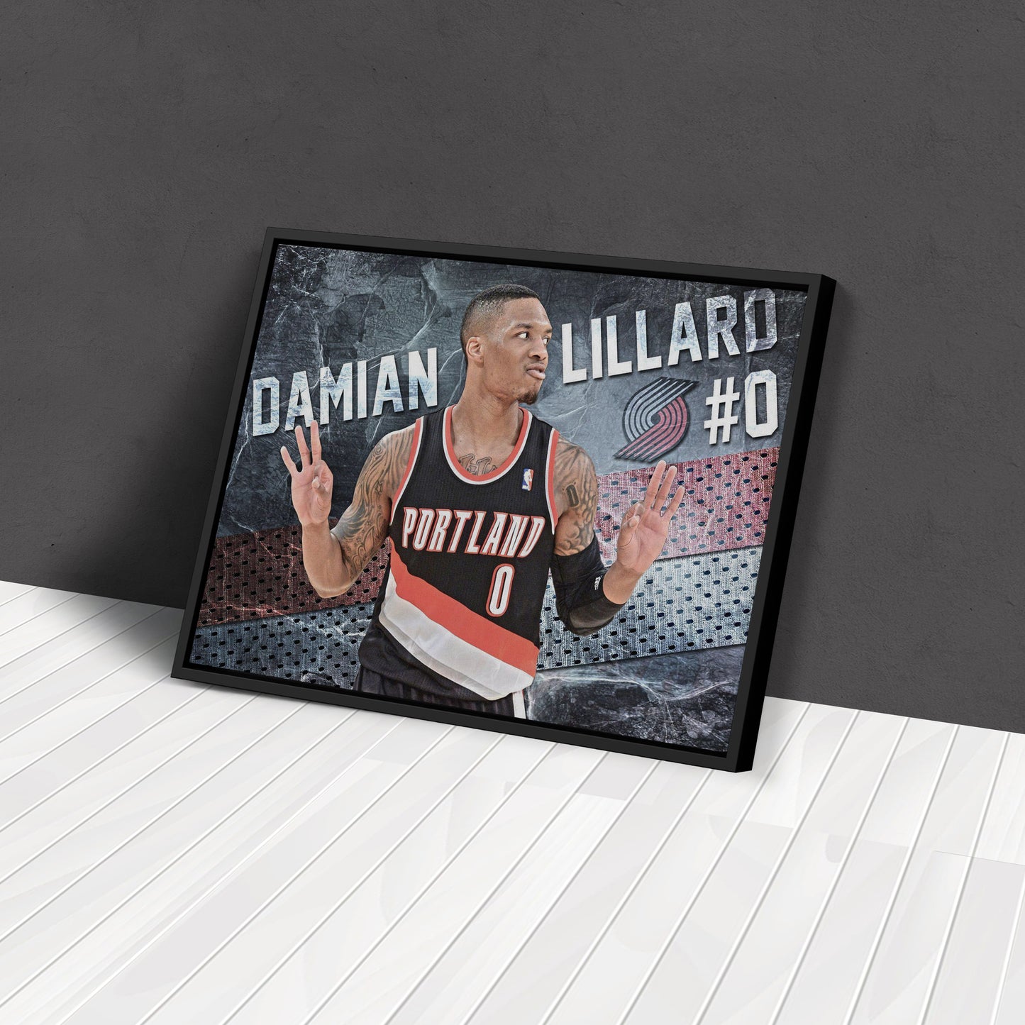 Damian Lillard #0 Basketball Canvas Wall Art – Portland Trail Blazers Decor