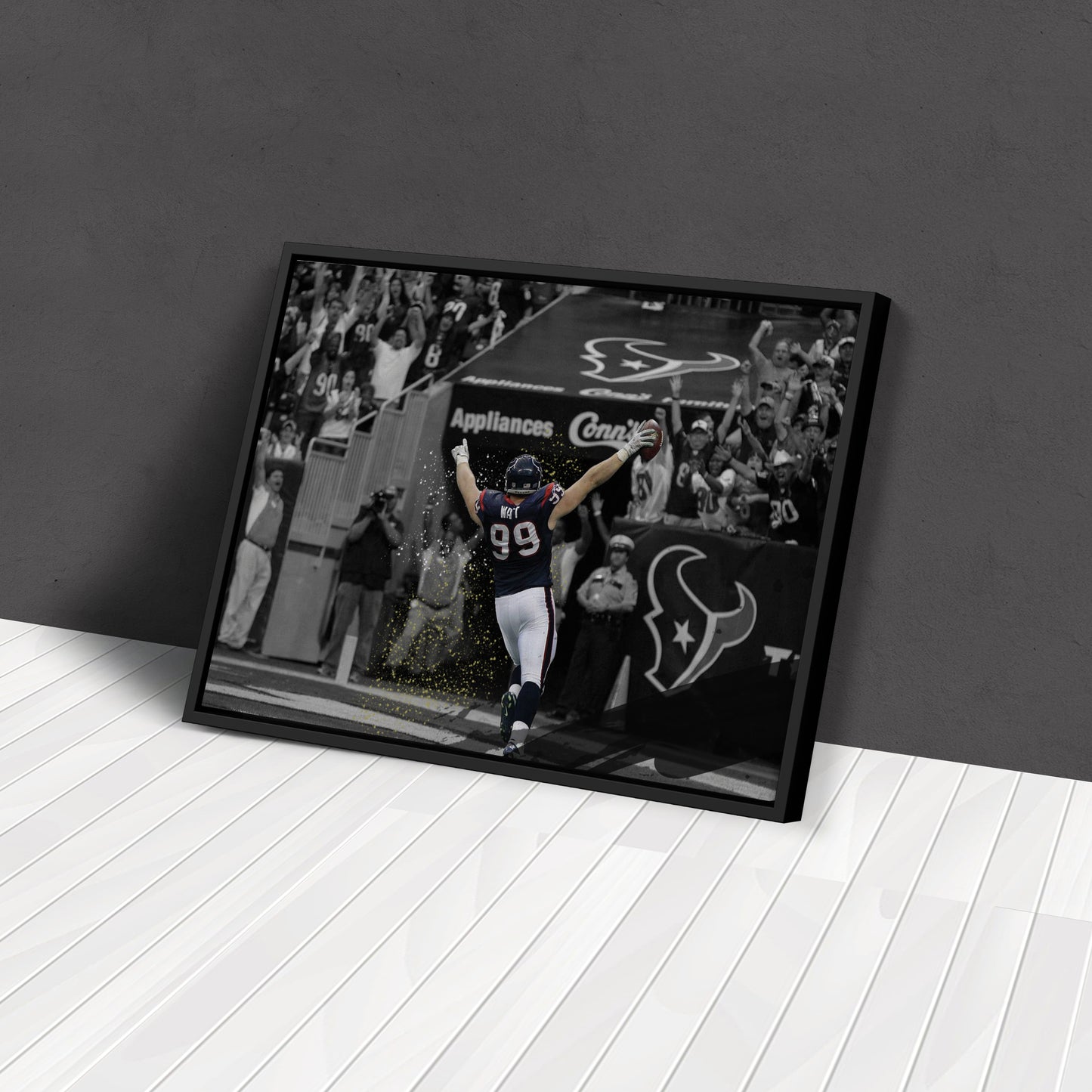 J.J. Watt’s Pick-6 Houston Texans Canvas Wall Art Decor - NFL Action Moment Art