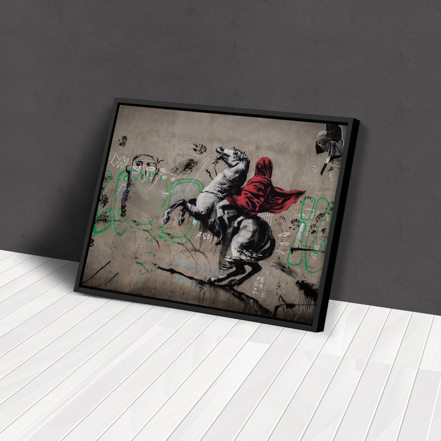 Banksy 'Napoleon on Horse' Canvas Print - Framed Wall Art