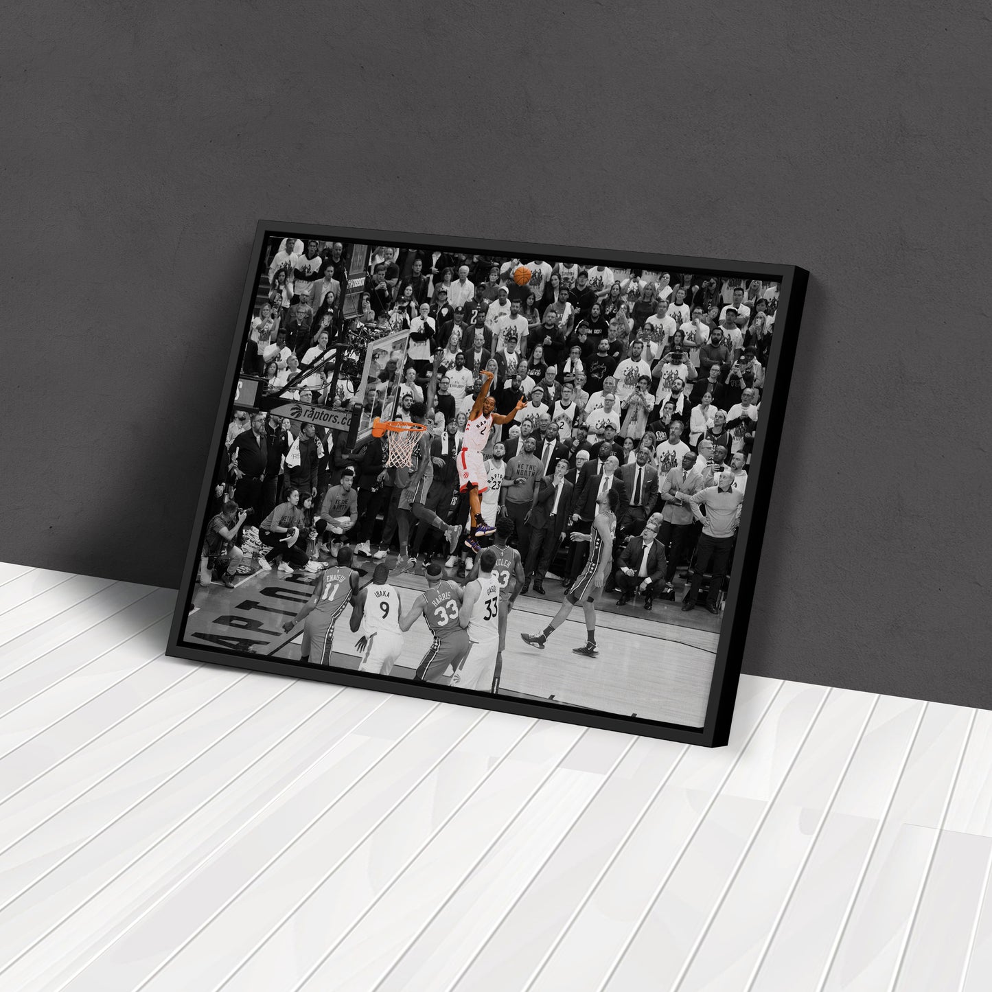 Kawhi Leonard Buzzer Beater Toronto Raptors Canvas Wall Art Decor - NBA Playoff Art