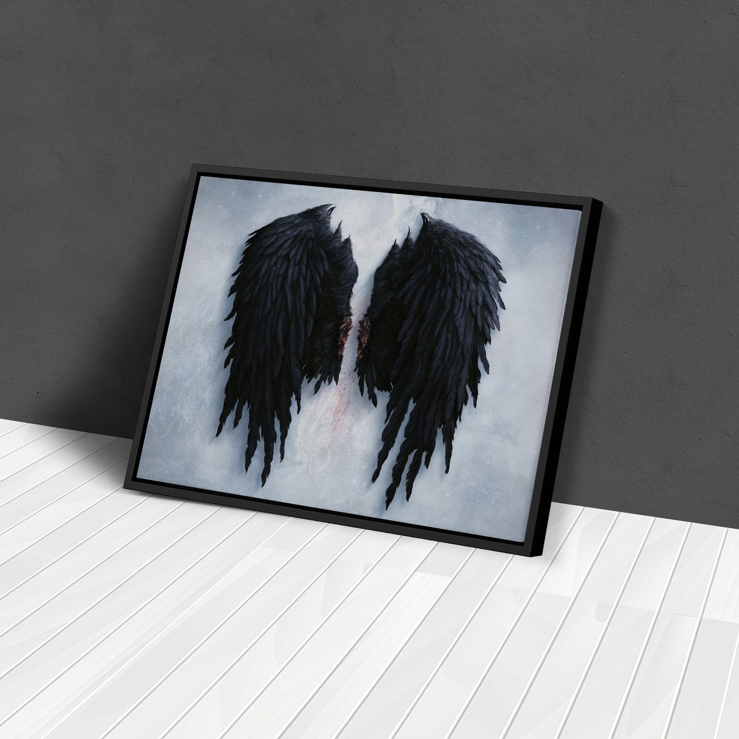 Banksy Angel Black Wings Canvas Wall Art – Bold Street Art Decor
