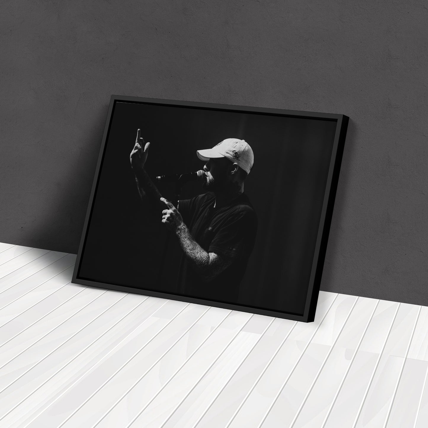 Mac Miller Black and White Canvas Wall Art – Rap Icon Tribute