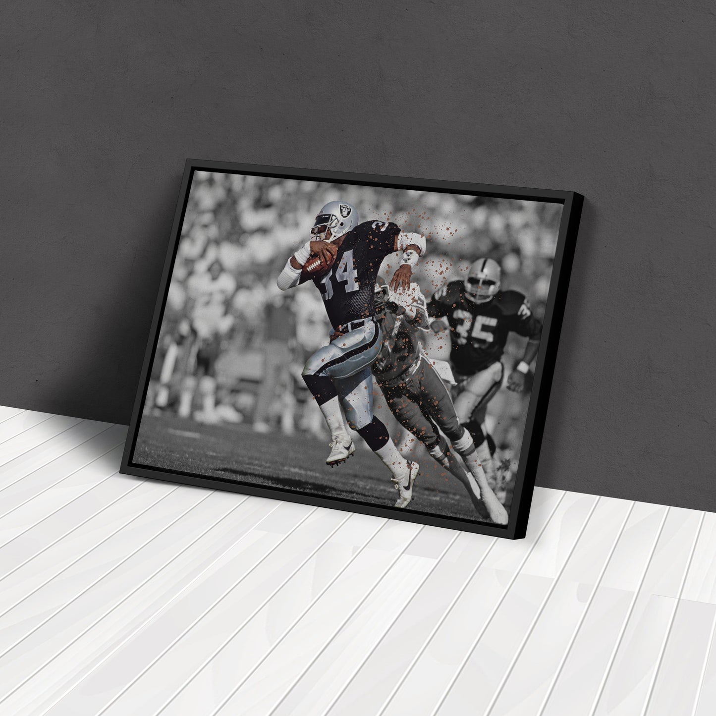 Bo Jackson Dodges Tackle Los Angeles Raiders Canvas Wall Art Decor - NFL Action Art