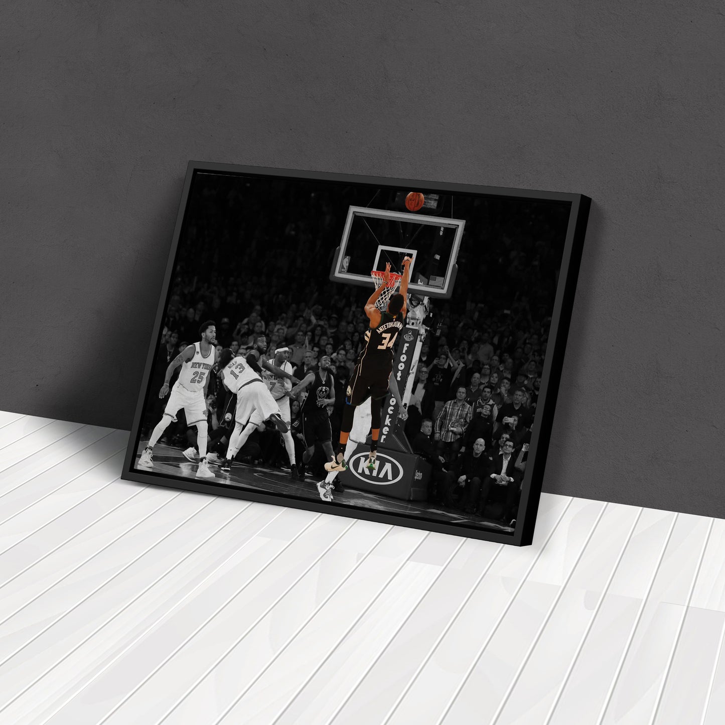 Giannis Antetokounmpo Buzzer Beater vs Knicks Canvas Wall Art Decor - NBA Superstar Art